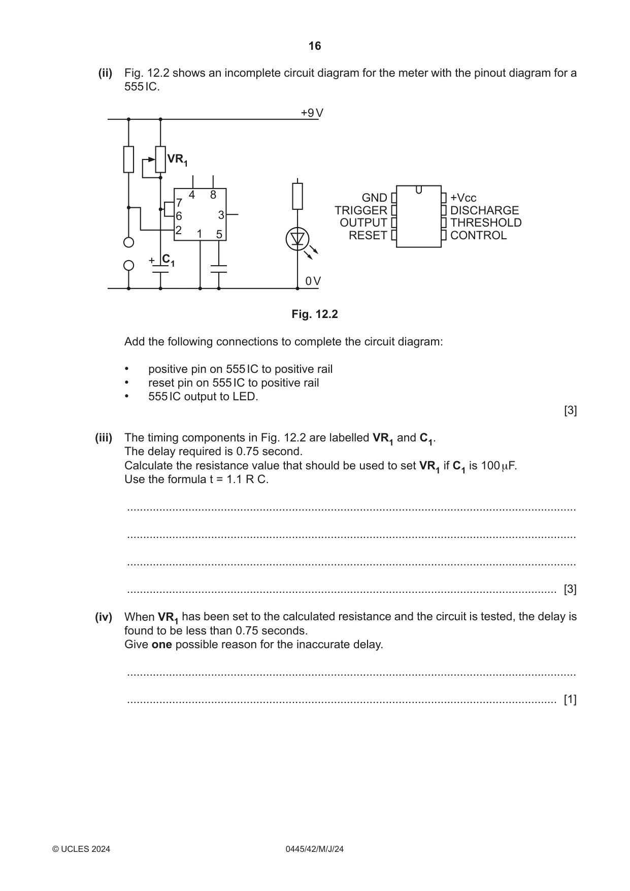Cambridge IGCSE Design and Technology 0445 2024 May/June Paper 4 · Variant 2 question paper, page 16 of 20