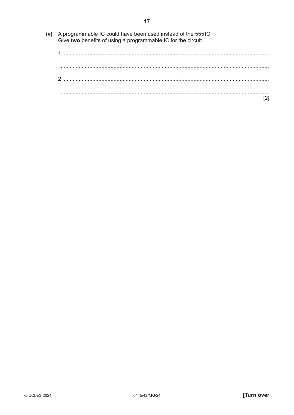 Cambridge IGCSE Design and Technology 0445 2024 May/June Paper 4 · Variant 2 question paper, page 17 of 20