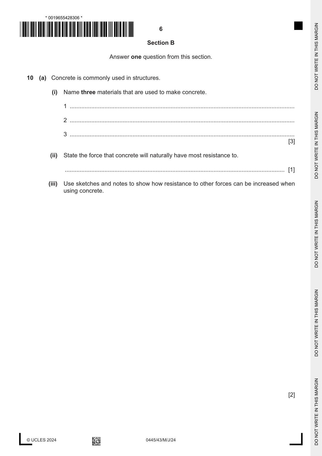 Cambridge IGCSE Design and Technology 0445 2024 May/June Paper 4 · Variant 3 question paper, page 6 of 20