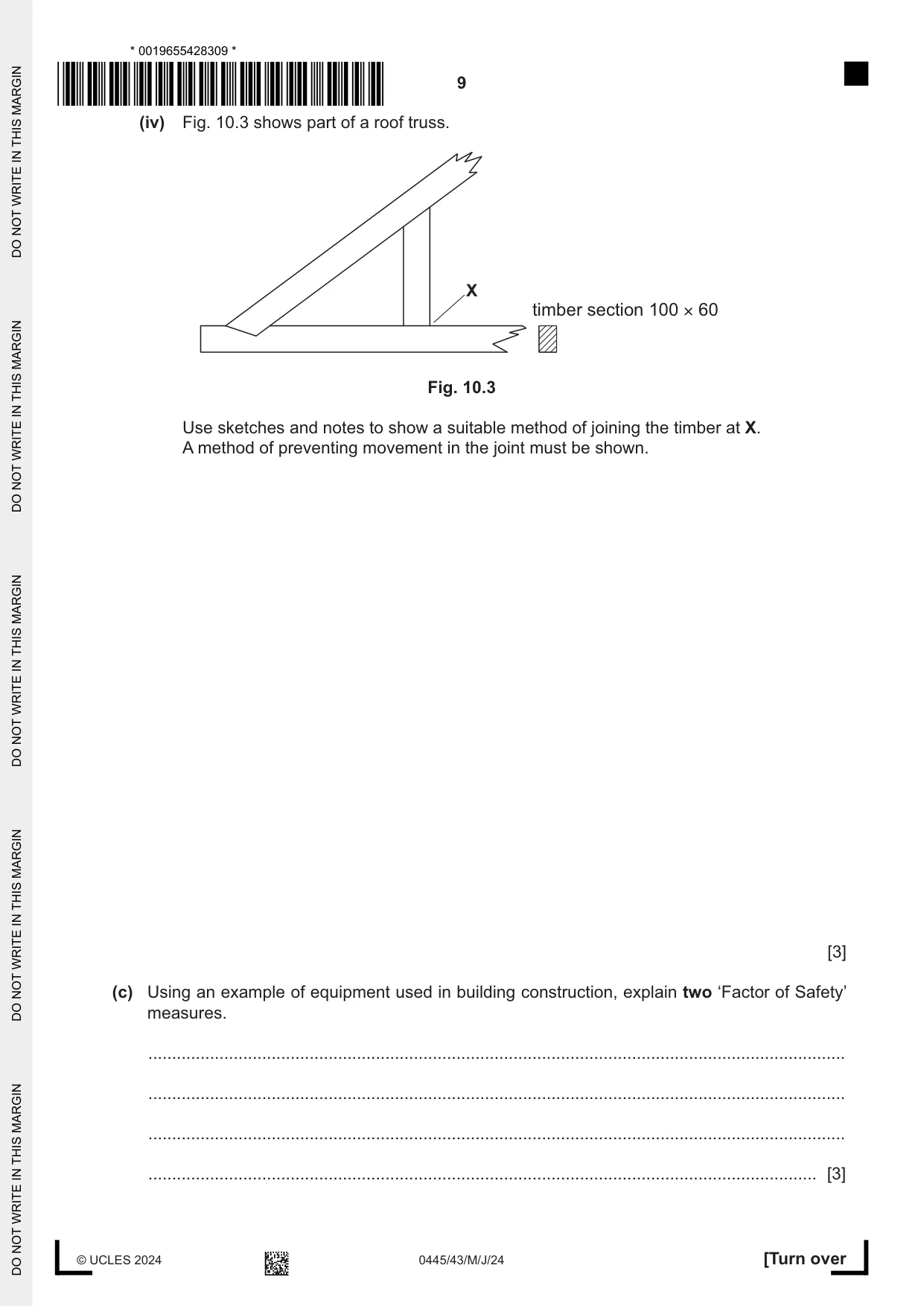 Cambridge IGCSE Design and Technology 0445 2024 May/June Paper 4 · Variant 3 question paper, page 9 of 20