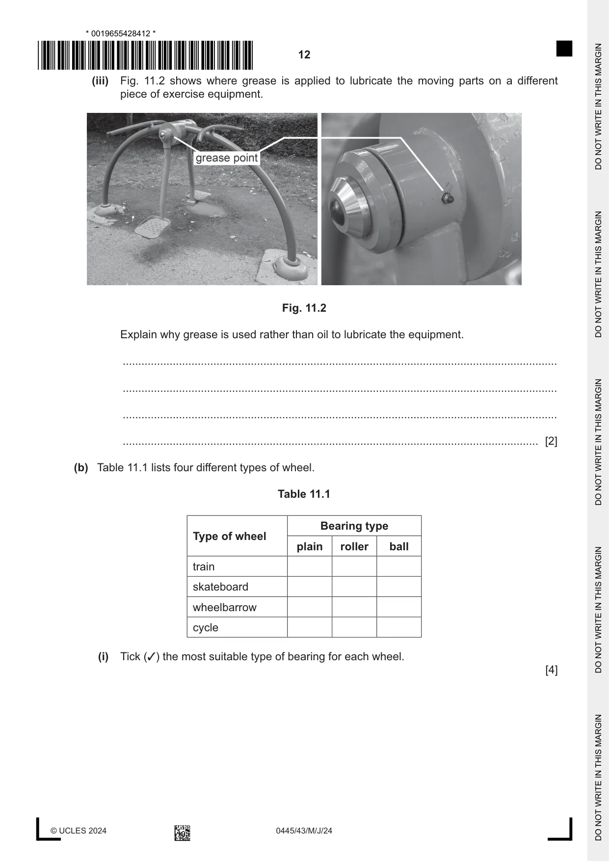 Cambridge IGCSE Design and Technology 0445 2024 May/June Paper 4 · Variant 3 question paper, page 12 of 20