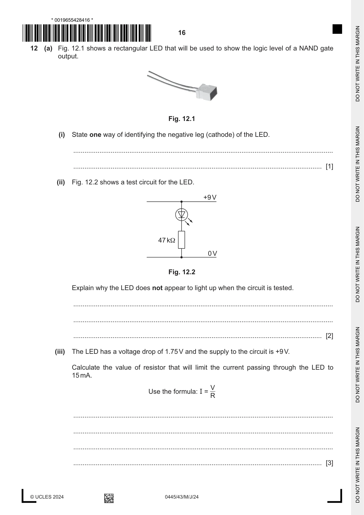 Cambridge IGCSE Design and Technology 0445 2024 May/June Paper 4 · Variant 3 question paper, page 16 of 20