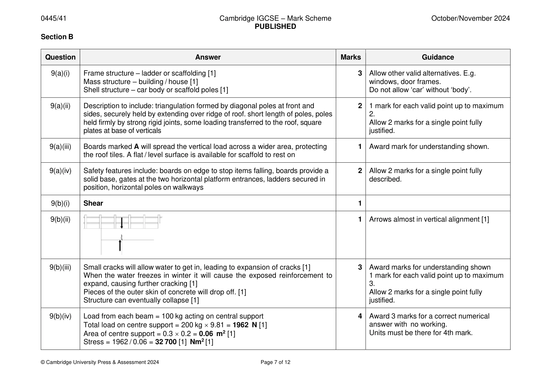 Mark scheme, page 7 of 12