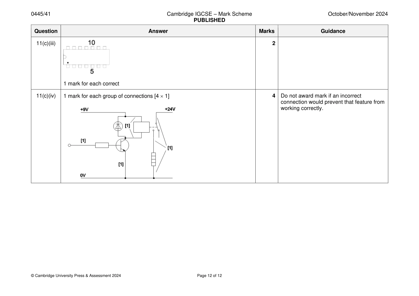 Mark scheme, page 12 of 12