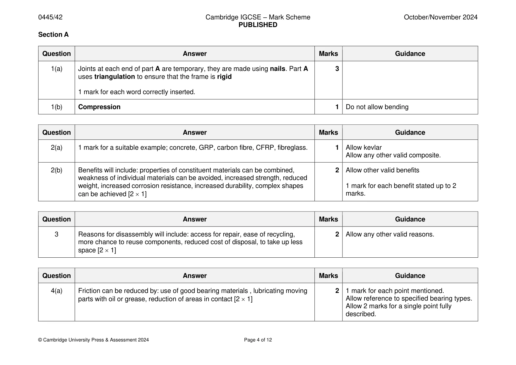 Mark scheme, page 4 of 12