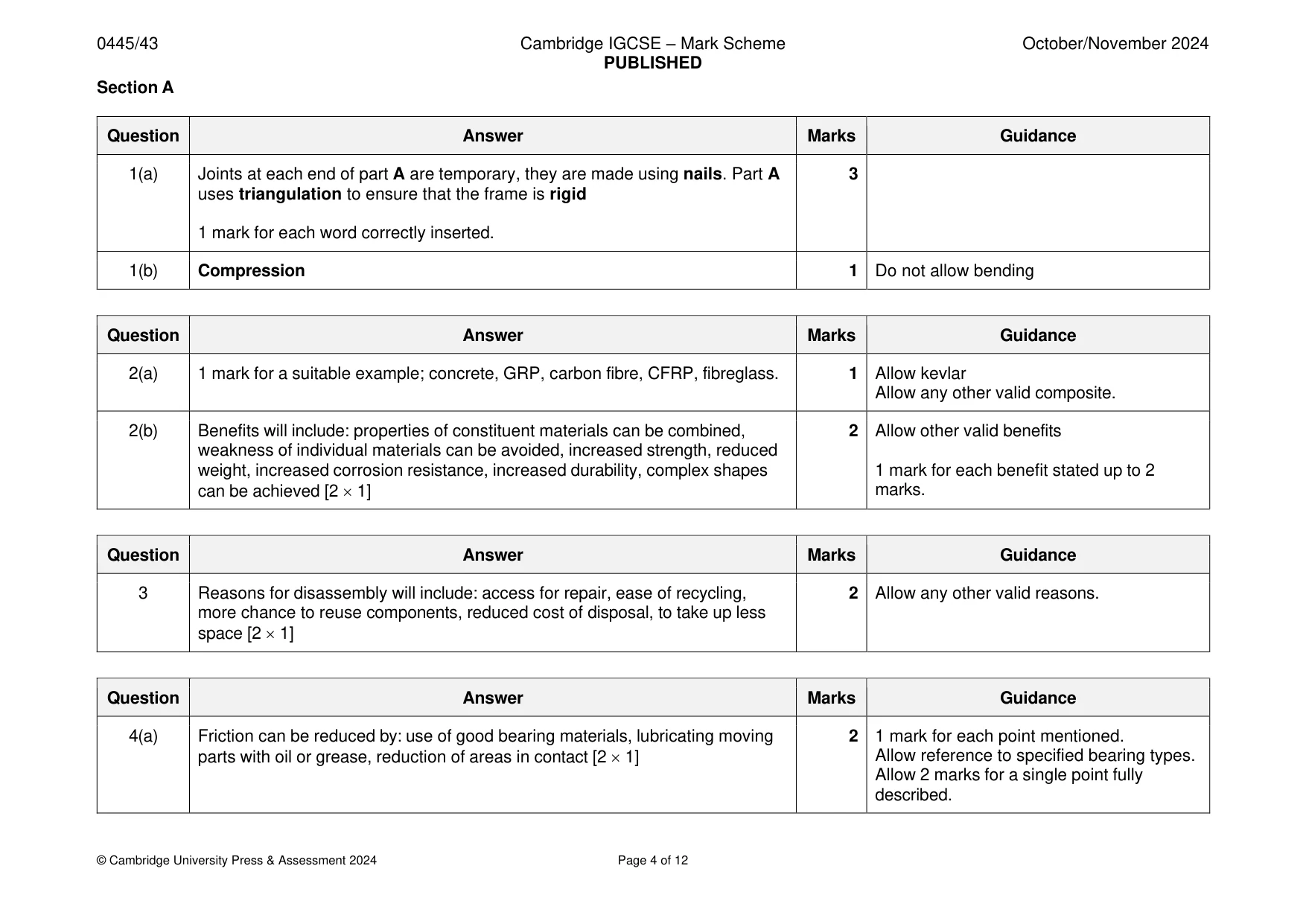 Mark scheme, page 4 of 12