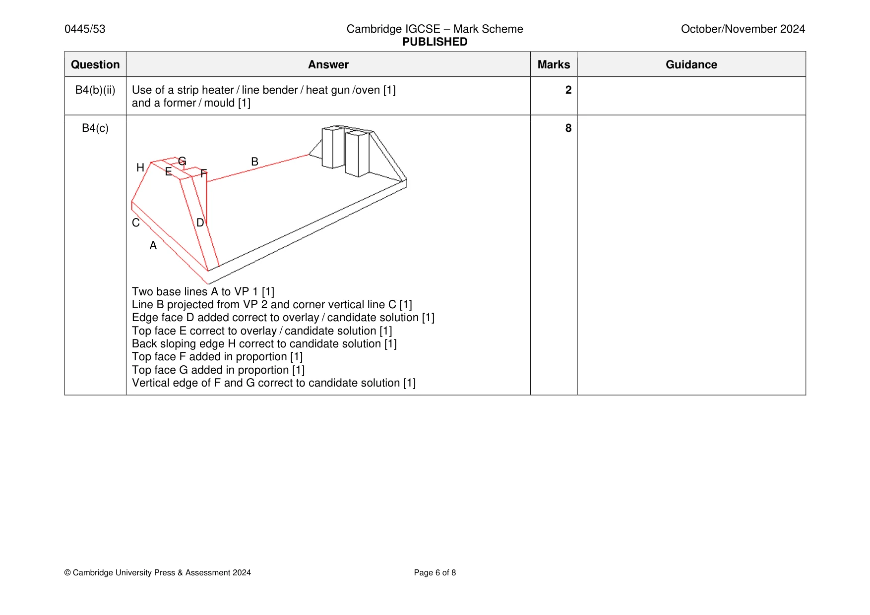 Mark scheme, page 6 of 8