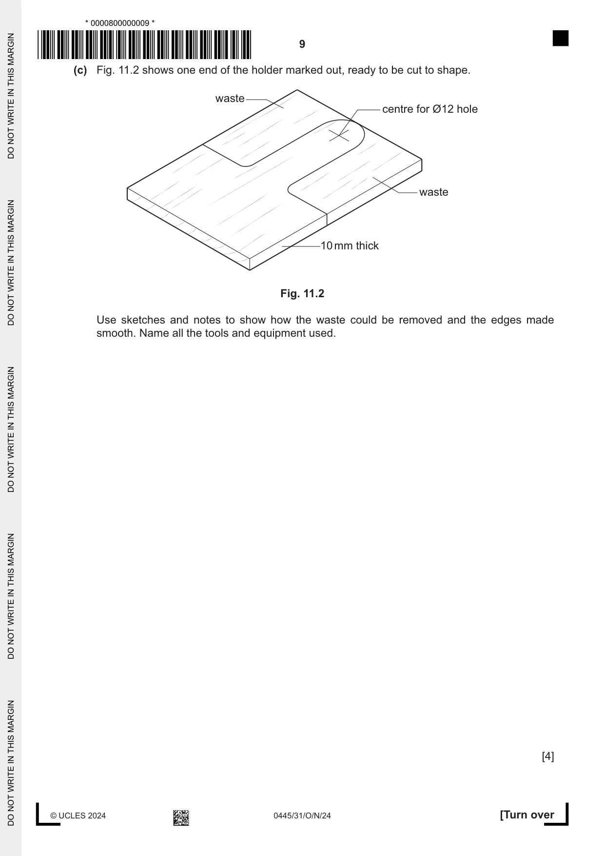 Cambridge IGCSE Design and Technology 0445 2024 Oct/Nov Paper 3 · Variant 1 question paper, page 9 of 24