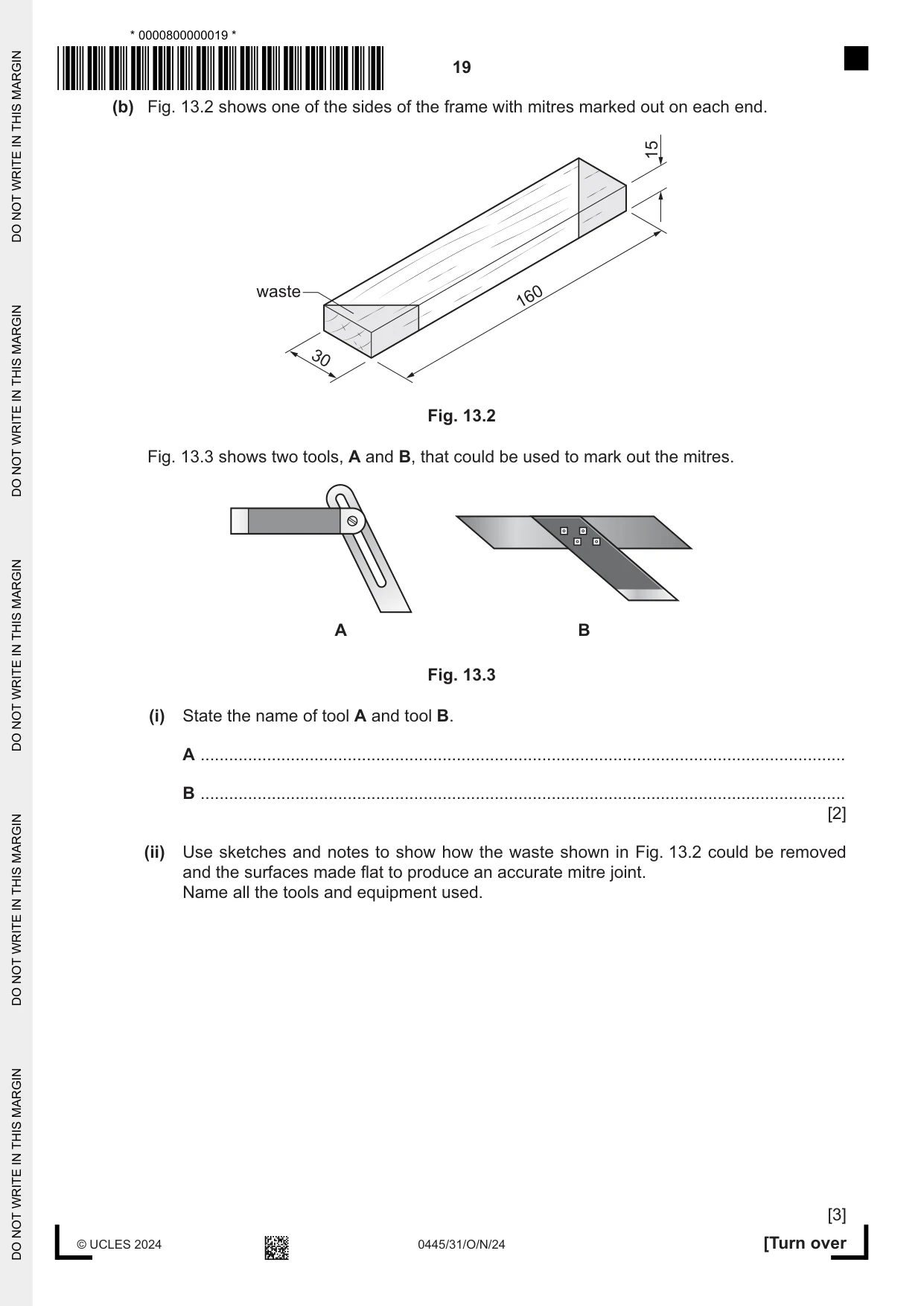 Cambridge IGCSE Design and Technology 0445 2024 Oct/Nov Paper 3 · Variant 1 question paper, page 19 of 24