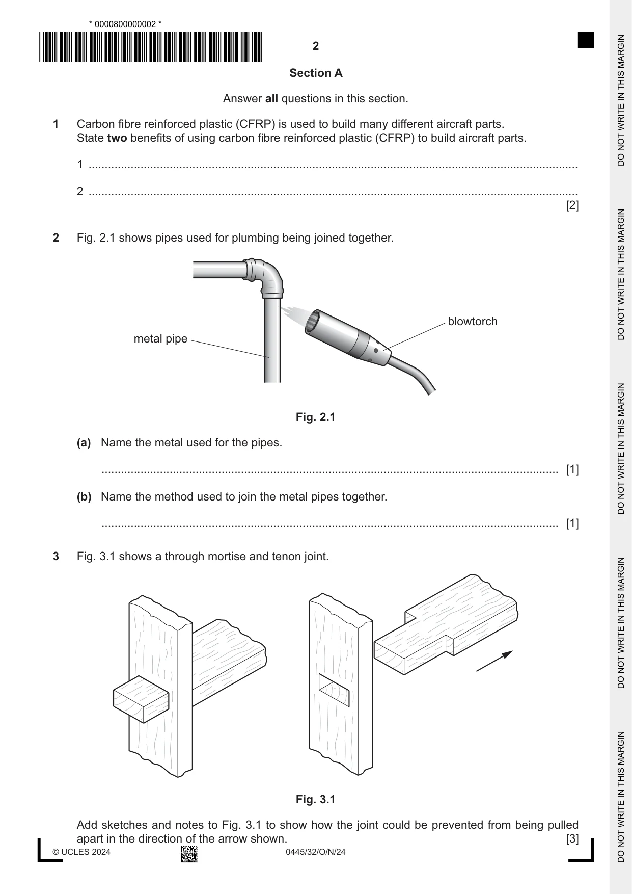Cambridge IGCSE Design and Technology 0445 2024 Oct/Nov Paper 3 · Variant 2 question paper, page 2 of 24