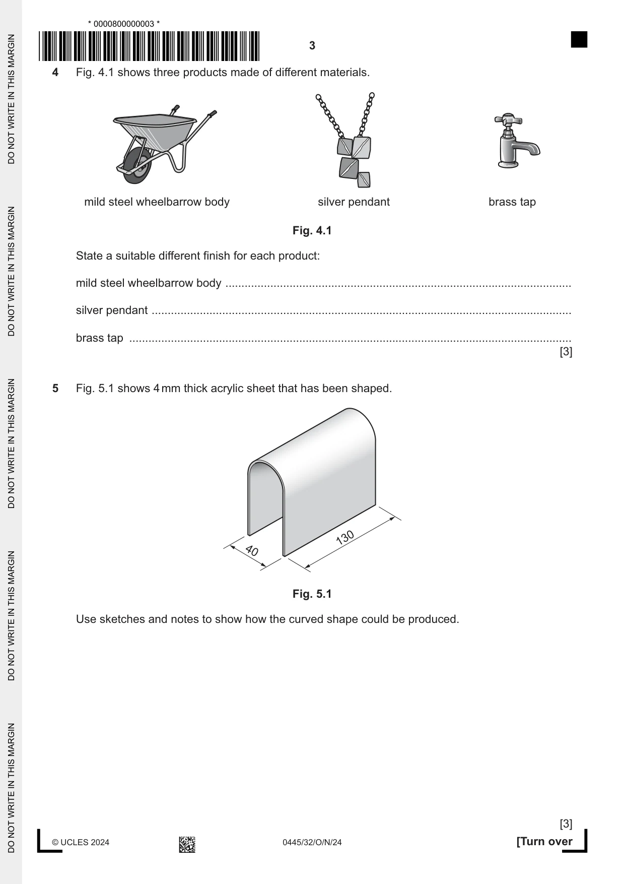 Cambridge IGCSE Design and Technology 0445 2024 Oct/Nov Paper 3 · Variant 2 question paper, page 3 of 24