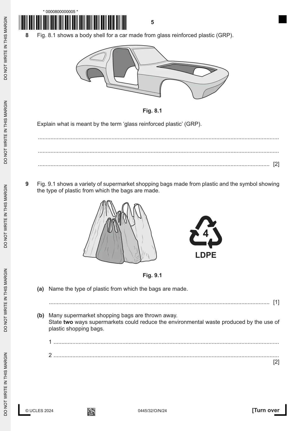 Cambridge IGCSE Design and Technology 0445 2024 Oct/Nov Paper 3 · Variant 2 question paper, page 5 of 24