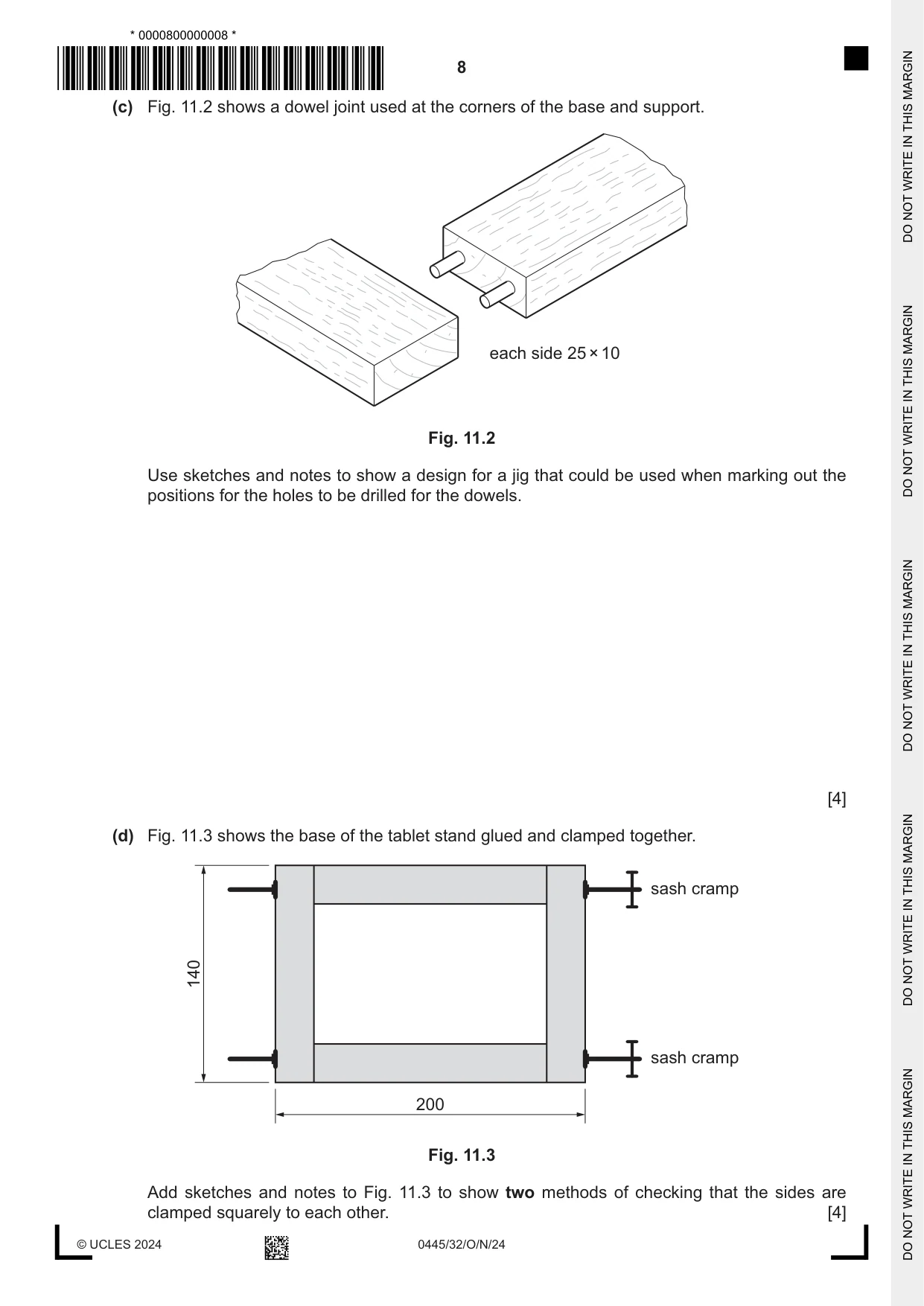 Cambridge IGCSE Design and Technology 0445 2024 Oct/Nov Paper 3 · Variant 2 question paper, page 8 of 24