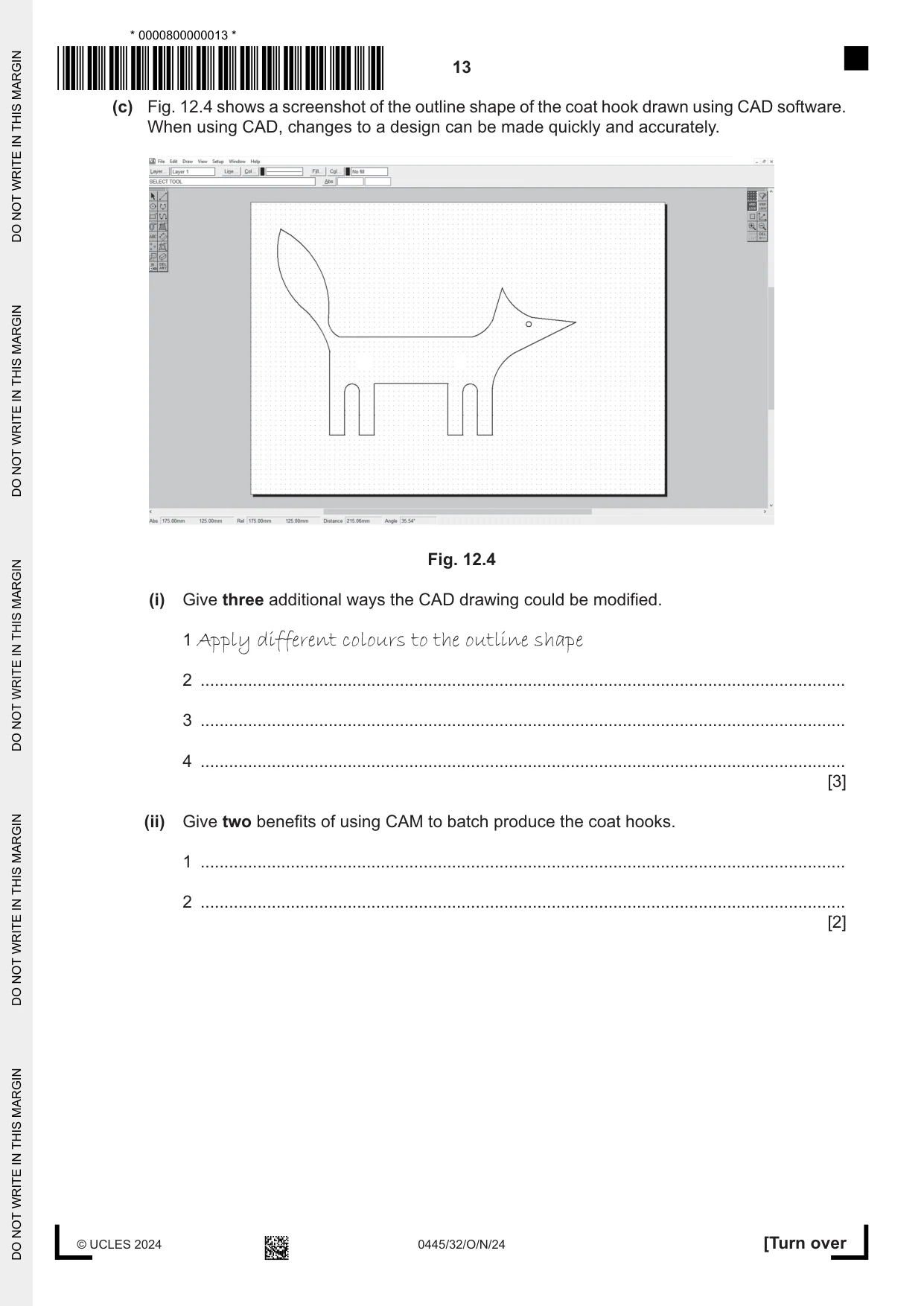 Cambridge IGCSE Design and Technology 0445 2024 Oct/Nov Paper 3 · Variant 2 question paper, page 13 of 24
