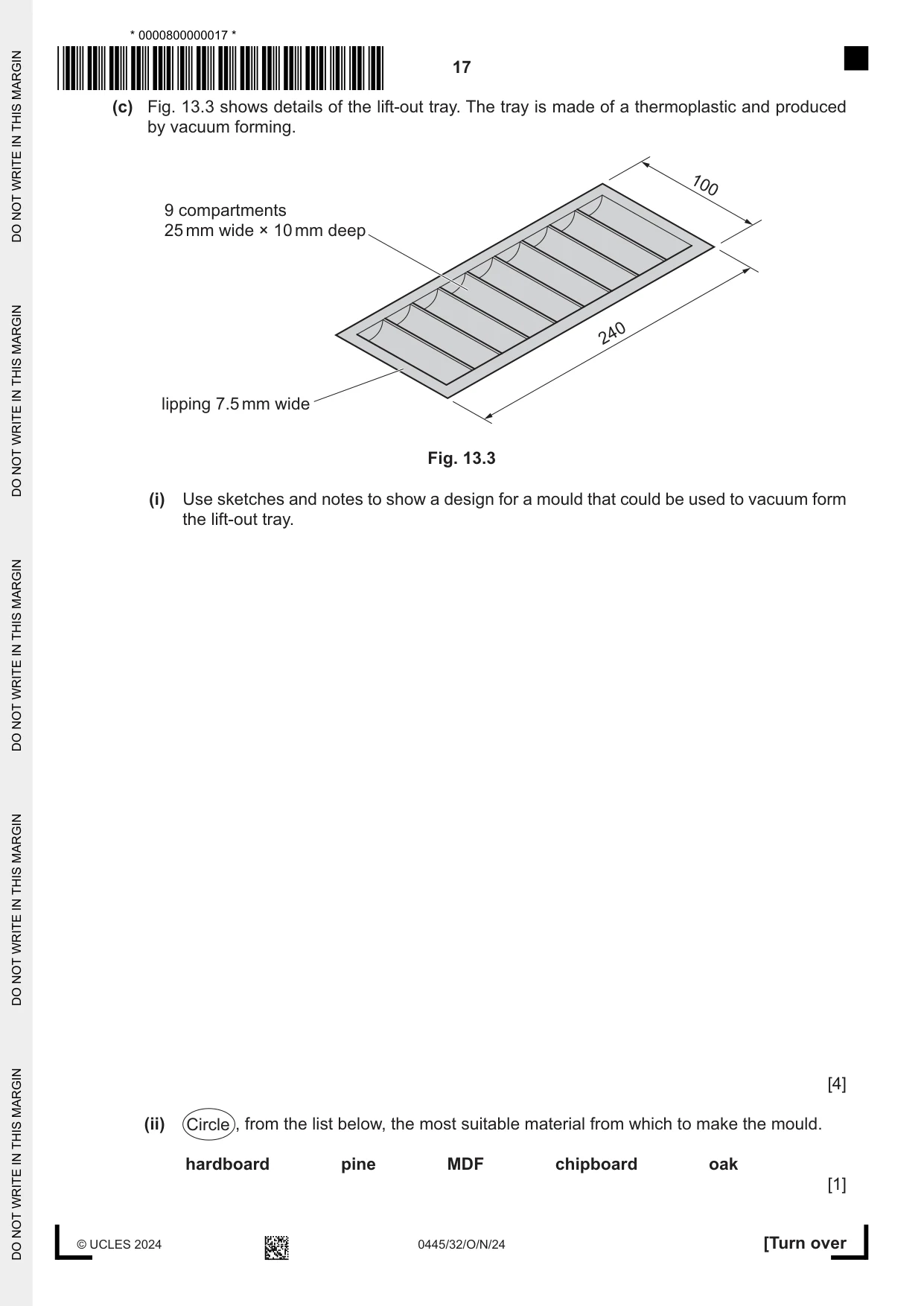 Cambridge IGCSE Design and Technology 0445 2024 Oct/Nov Paper 3 · Variant 2 question paper, page 17 of 24