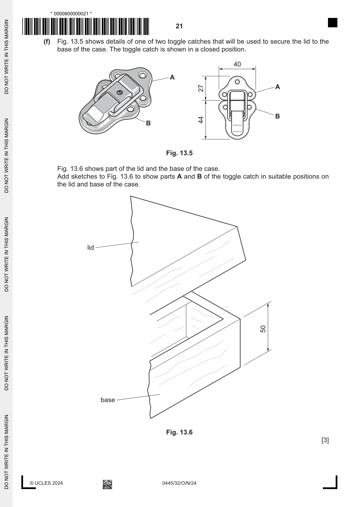 Cambridge IGCSE Design and Technology 0445 2024 Oct/Nov Paper 3 · Variant 2 question paper, page 21 of 24