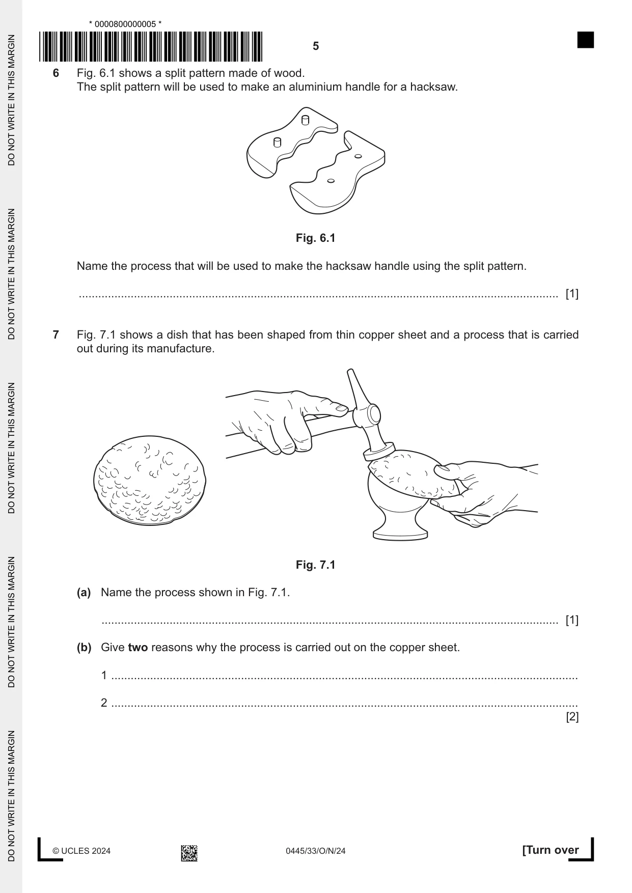Cambridge IGCSE Design and Technology 0445 2024 Oct/Nov Paper 3 · Variant 3 question paper, page 5 of 24