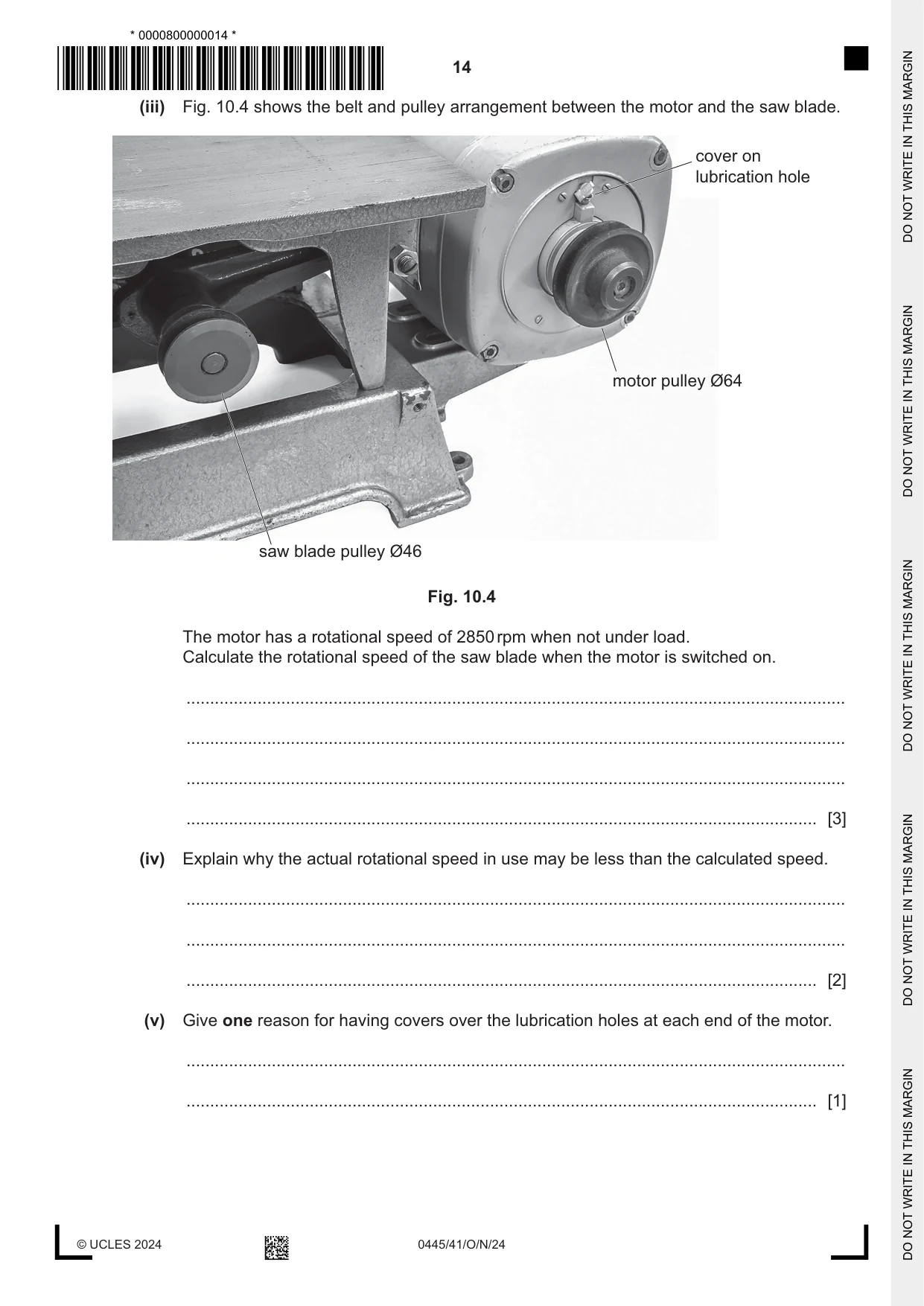 Cambridge IGCSE Design and Technology 0445 2024 Oct/Nov Paper 4 · Variant 1 question paper, page 14 of 20