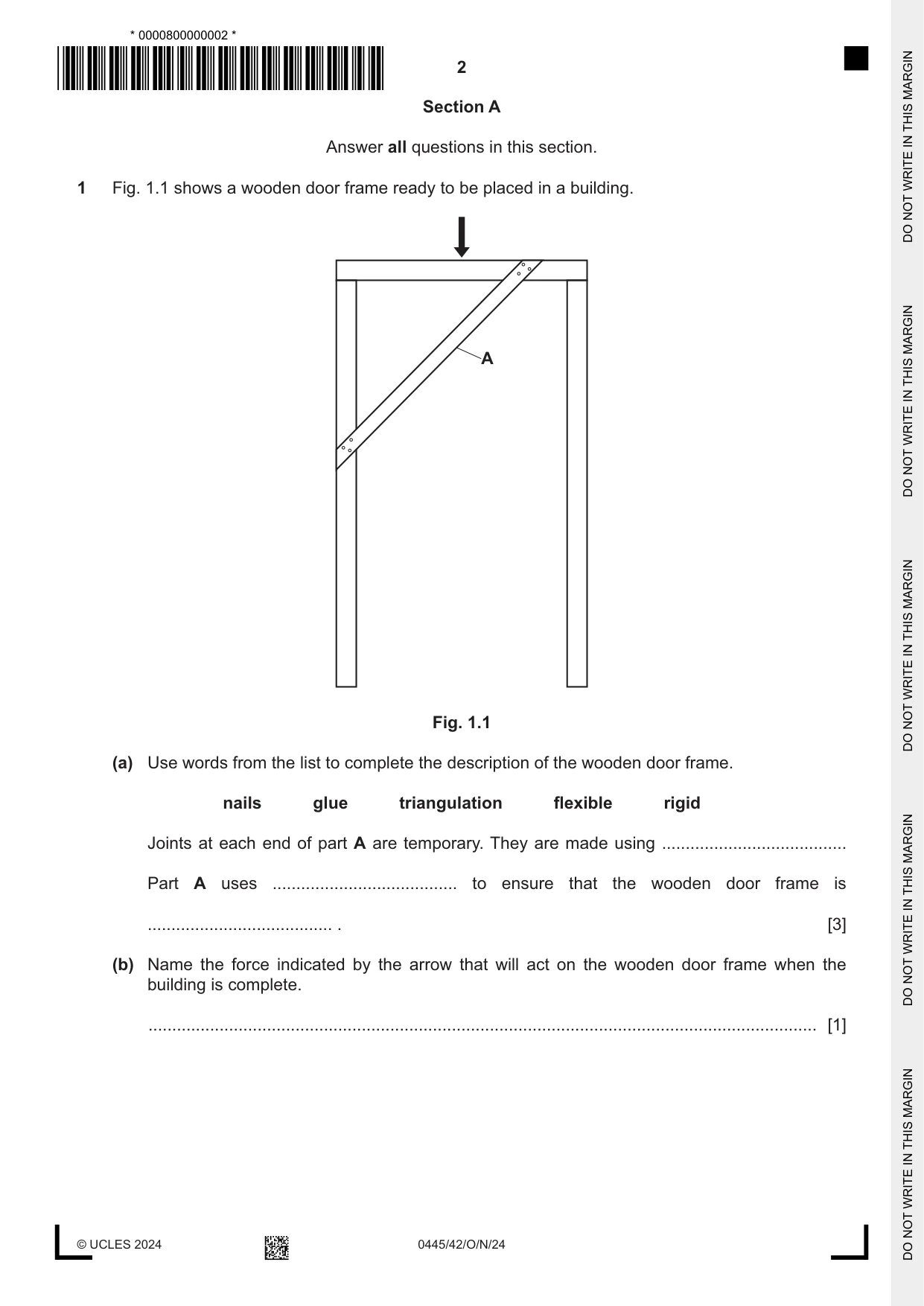 Cambridge IGCSE Design and Technology 0445 2024 Oct/Nov Paper 4 · Variant 2 question paper, page 2 of 20