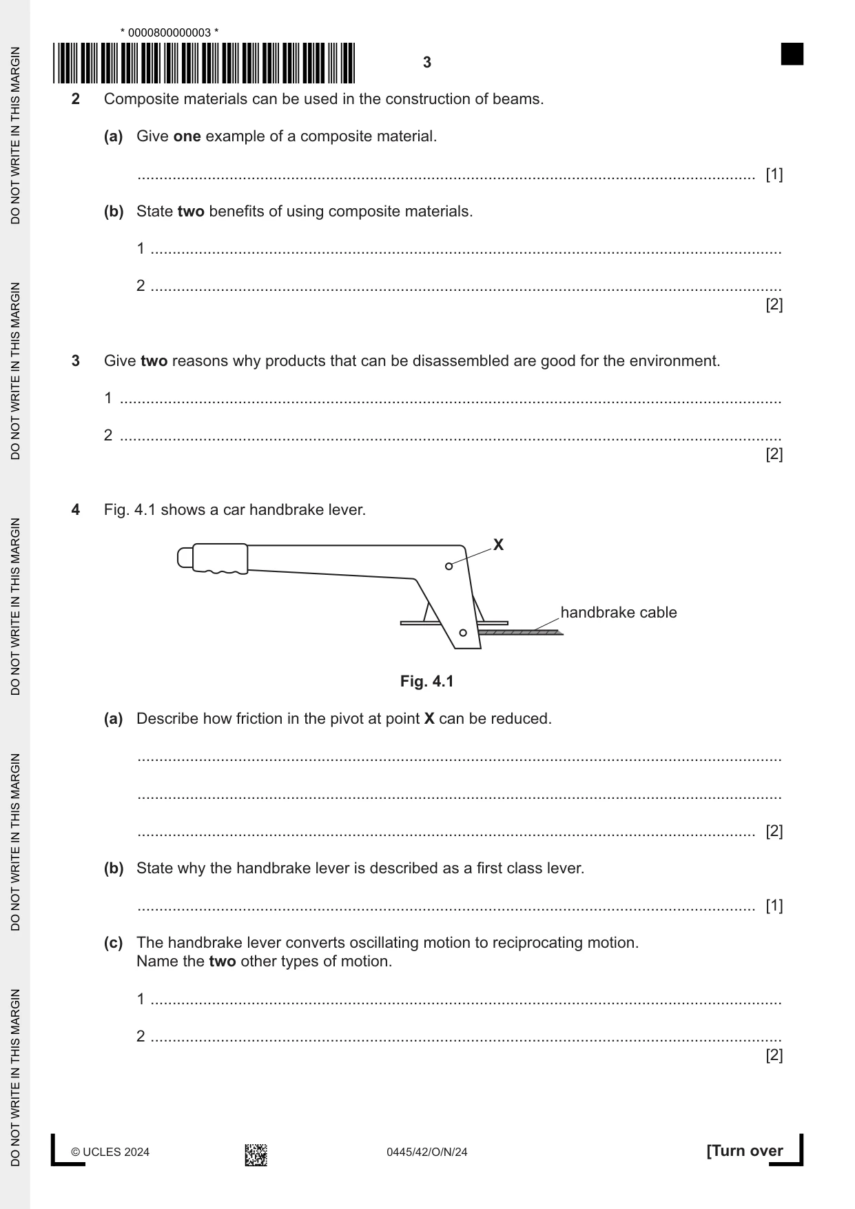 Cambridge IGCSE Design and Technology 0445 2024 Oct/Nov Paper 4 · Variant 2 question paper, page 3 of 20
