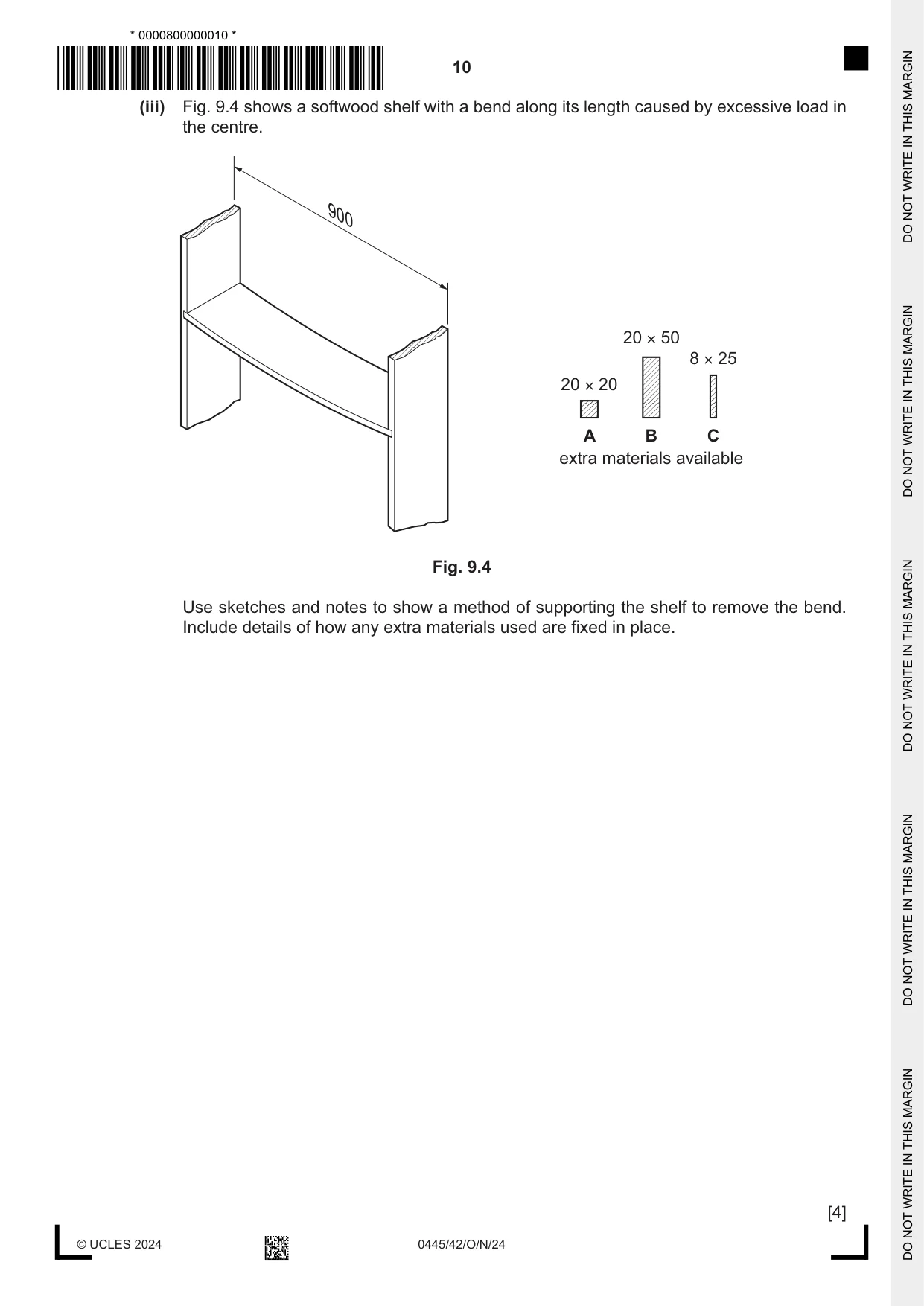 Cambridge IGCSE Design and Technology 0445 2024 Oct/Nov Paper 4 · Variant 2 question paper, page 10 of 20