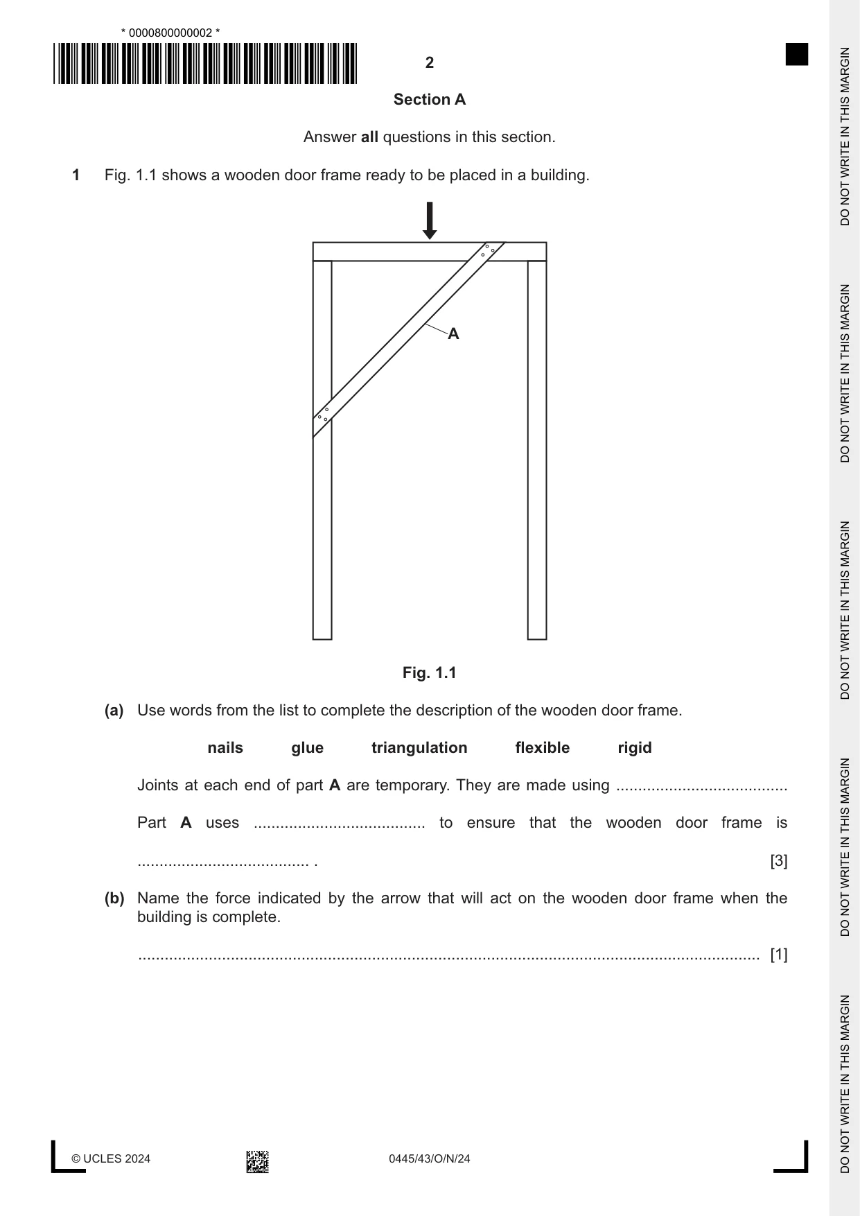 Cambridge IGCSE Design and Technology 0445 2024 Oct/Nov Paper 4 · Variant 3 question paper, page 2 of 20