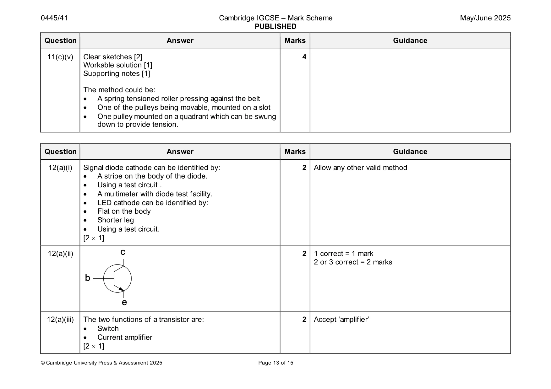 Mark scheme, page 13 of 15