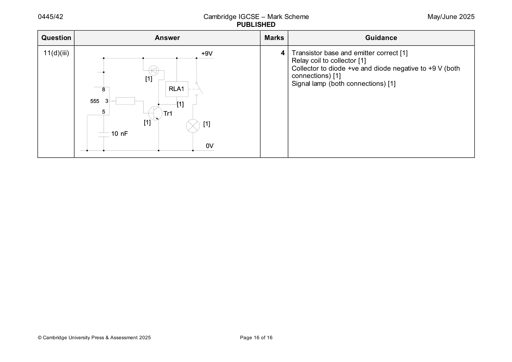 Mark scheme, page 16 of 16