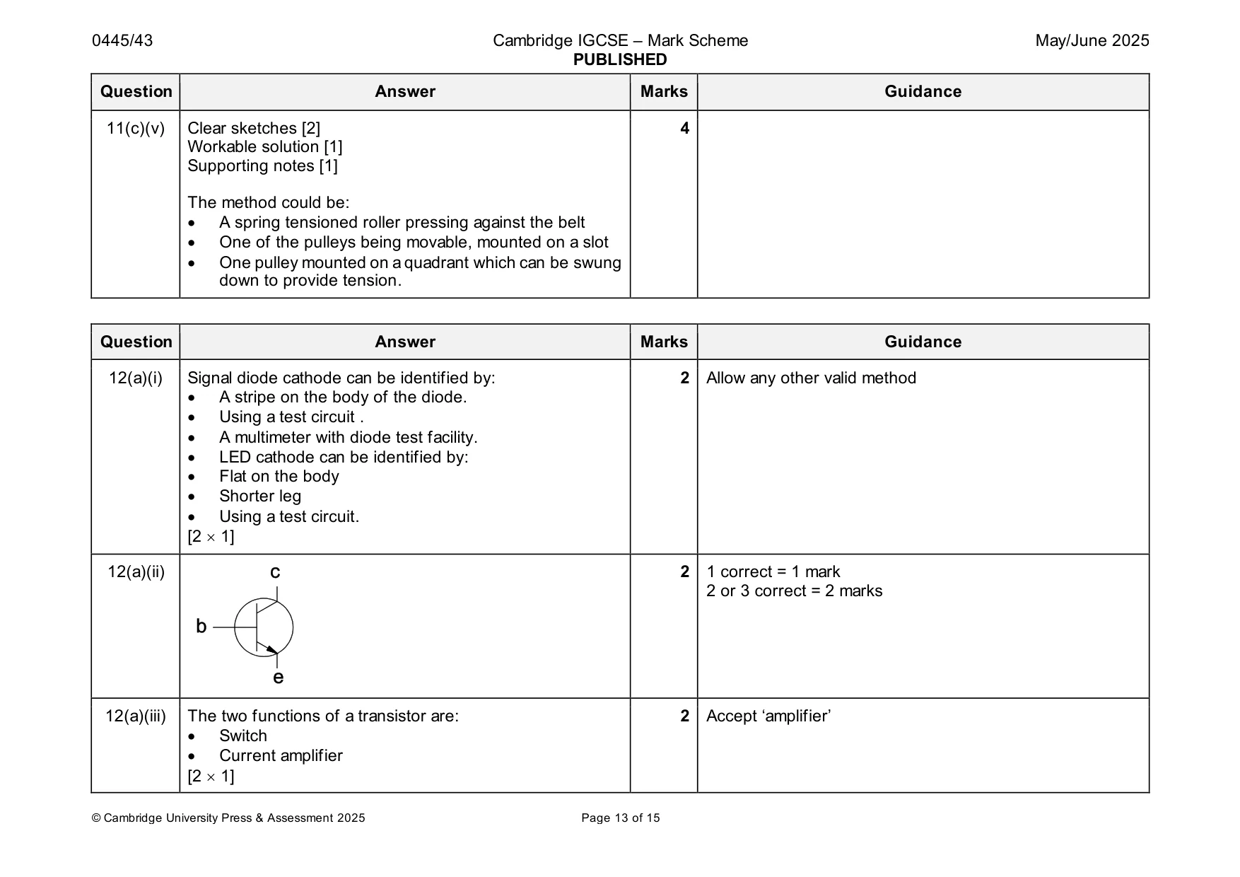 Mark scheme, page 13 of 15
