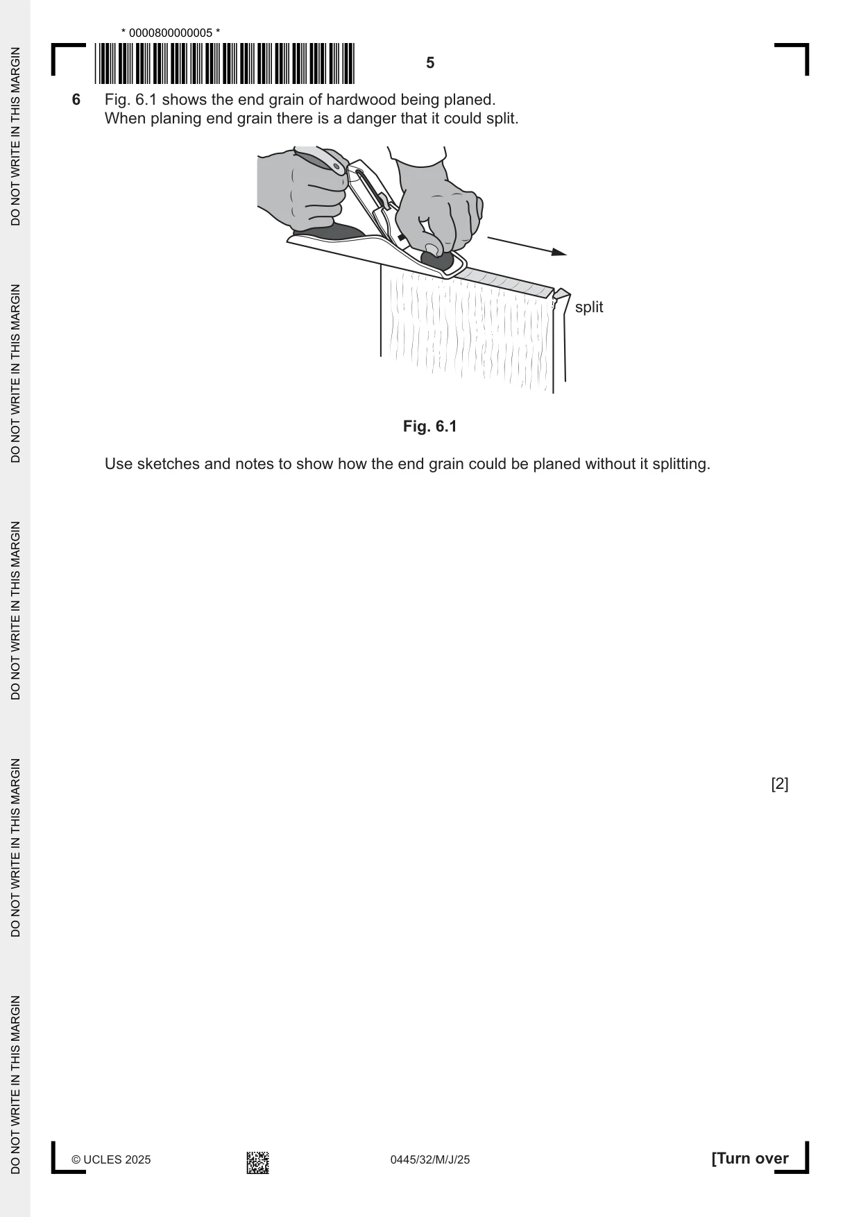 Cambridge IGCSE Design and Technology 0445 2025 May/June Paper 3 · Variant 2 question paper, page 5 of 20