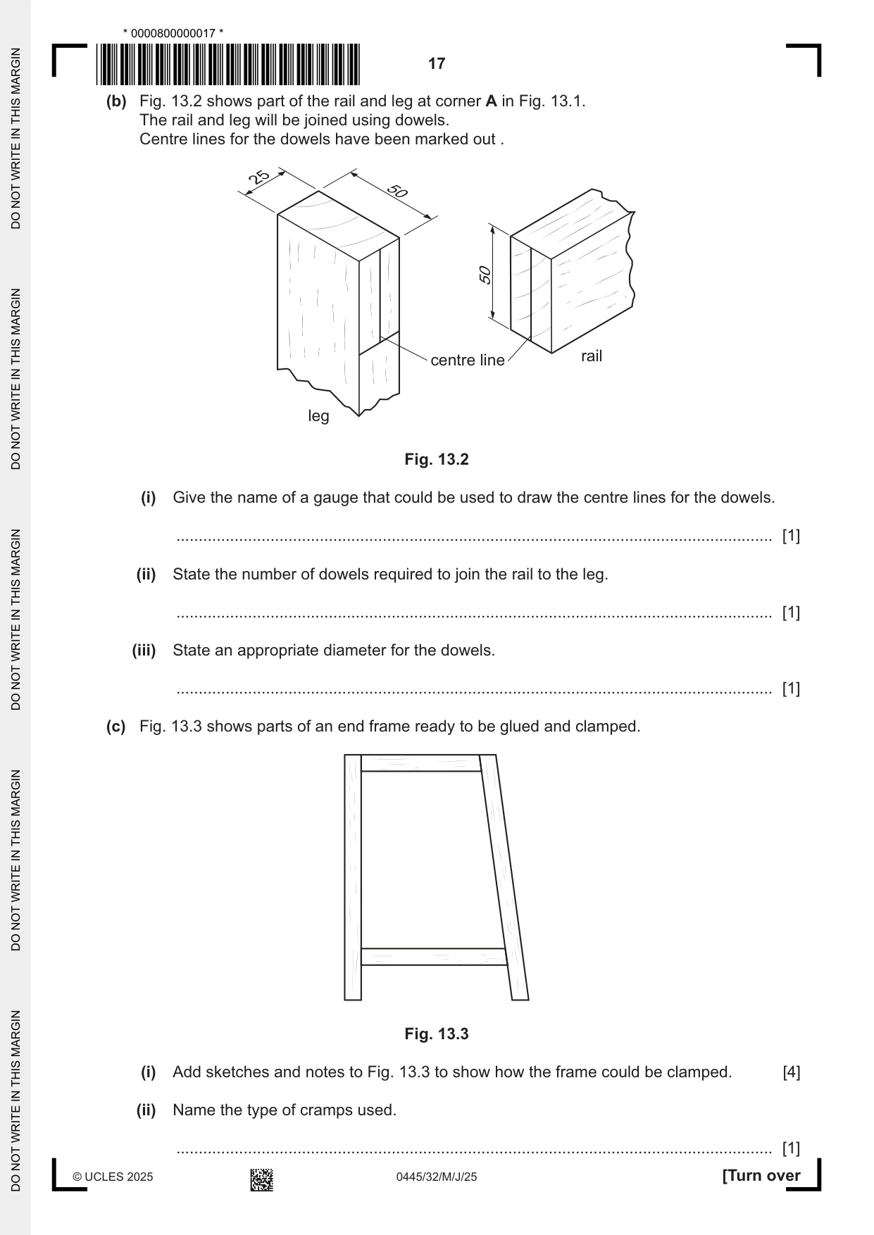 Cambridge IGCSE Design and Technology 0445 2025 May/June Paper 3 · Variant 2 question paper, page 17 of 20