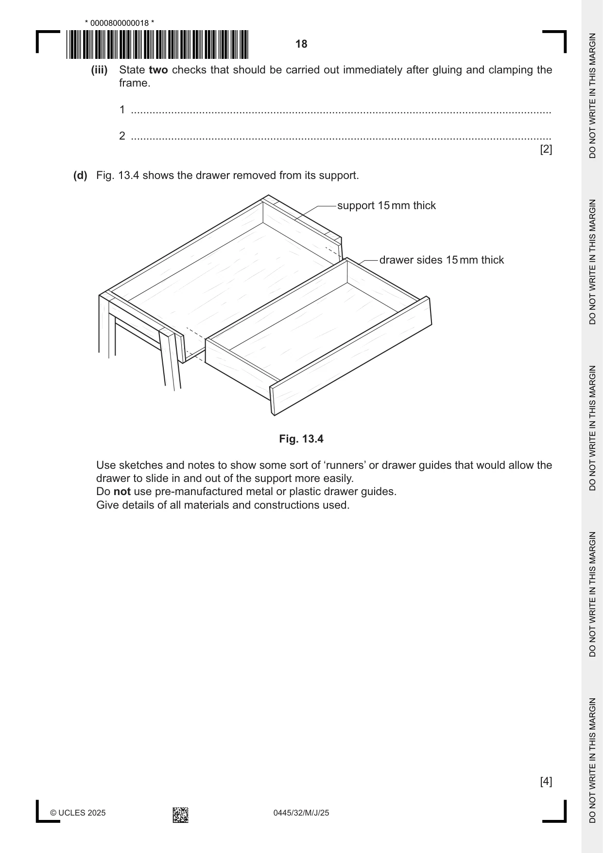 Cambridge IGCSE Design and Technology 0445 2025 May/June Paper 3 · Variant 2 question paper, page 18 of 20
