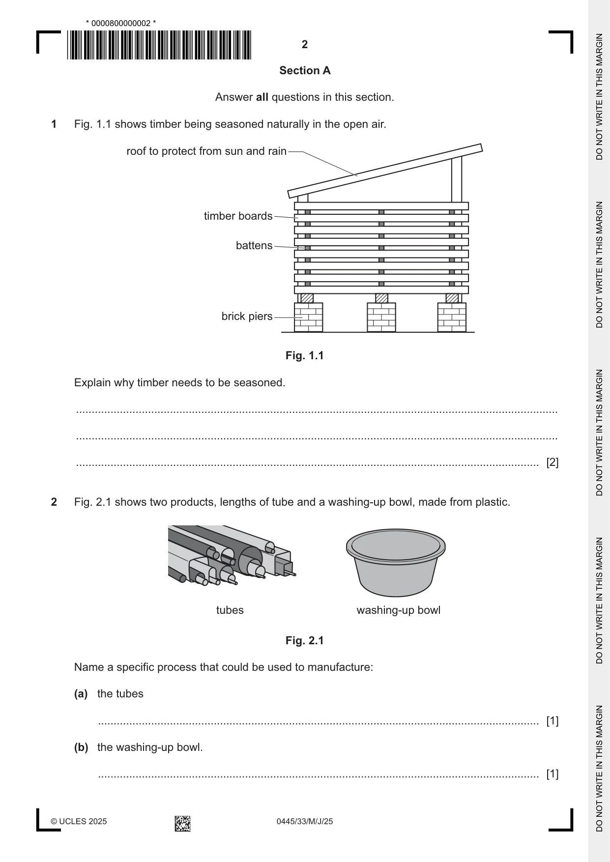Cambridge IGCSE Design and Technology 0445 2025 May/June Paper 3 · Variant 3 question paper, page 2 of 24