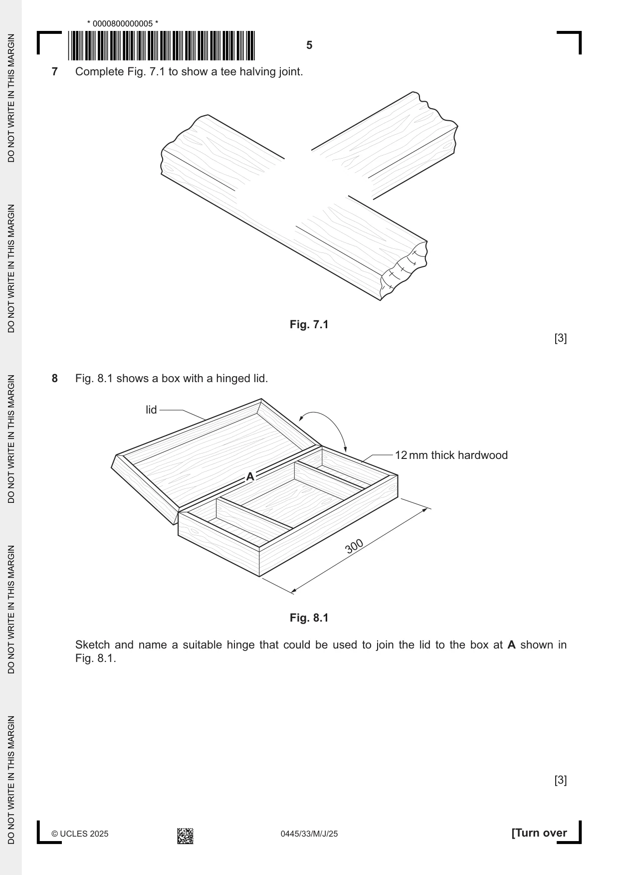 Cambridge IGCSE Design and Technology 0445 2025 May/June Paper 3 · Variant 3 question paper, page 5 of 24