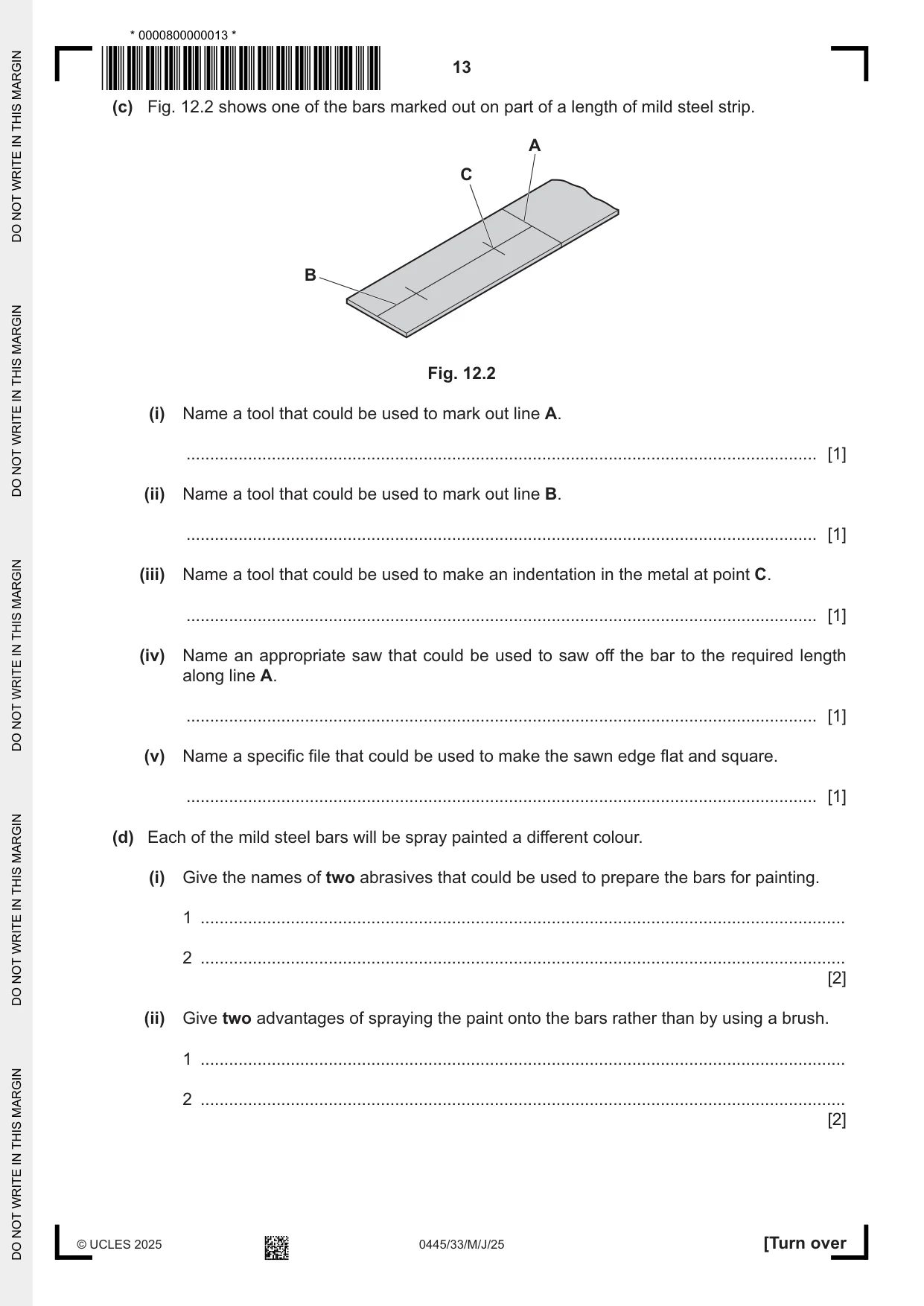 Cambridge IGCSE Design and Technology 0445 2025 May/June Paper 3 · Variant 3 question paper, page 13 of 24