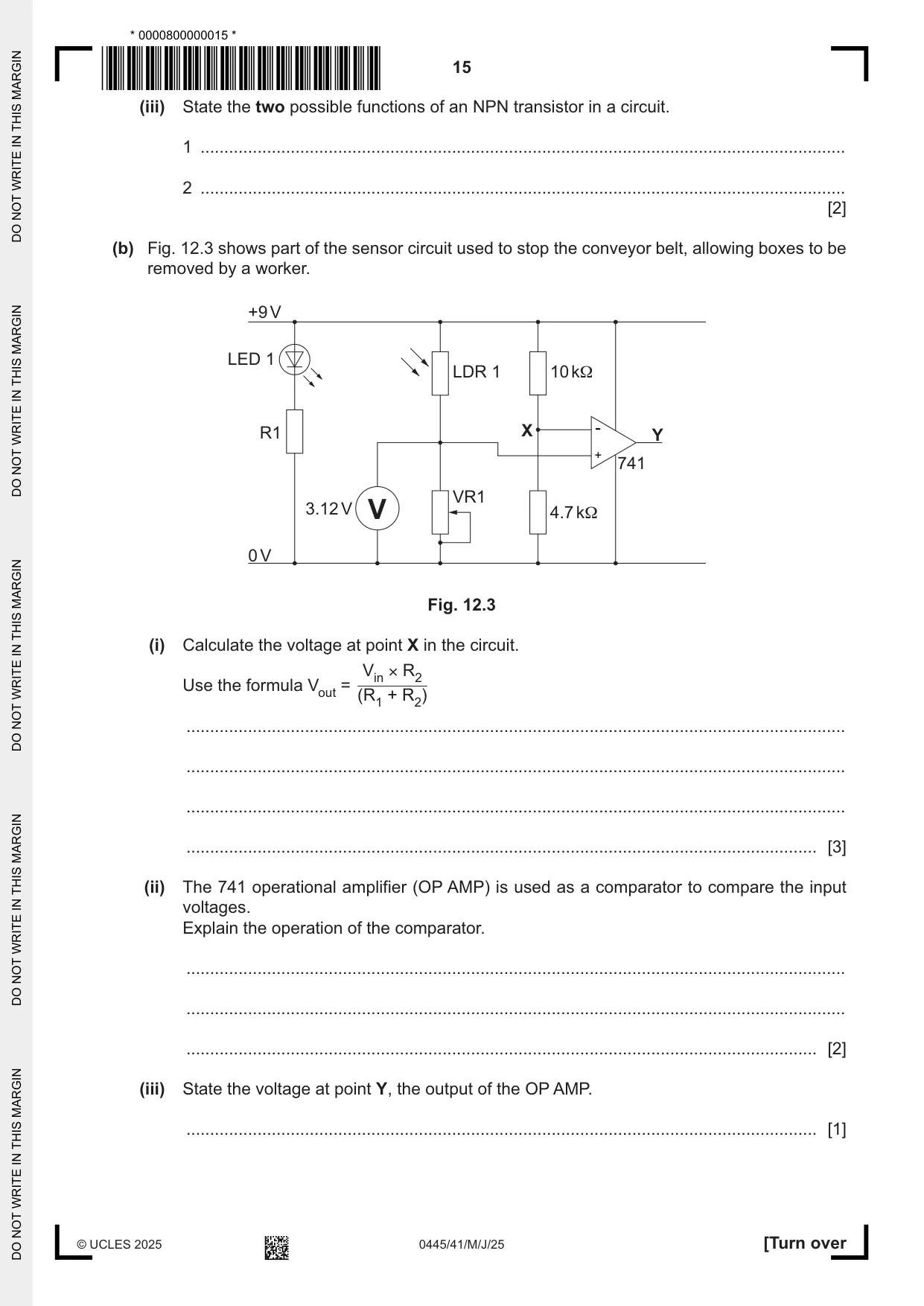 Cambridge IGCSE Design and Technology 0445 2025 May/June Paper 4 · Variant 1 question paper, page 15 of 20