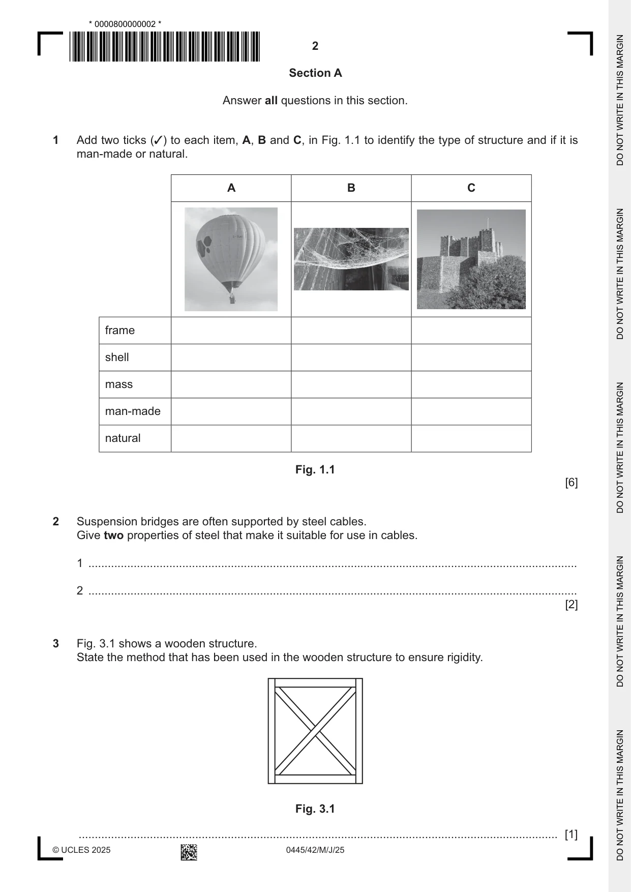 Cambridge IGCSE Design and Technology 0445 2025 May/June Paper 4 · Variant 2 question paper, page 2 of 20
