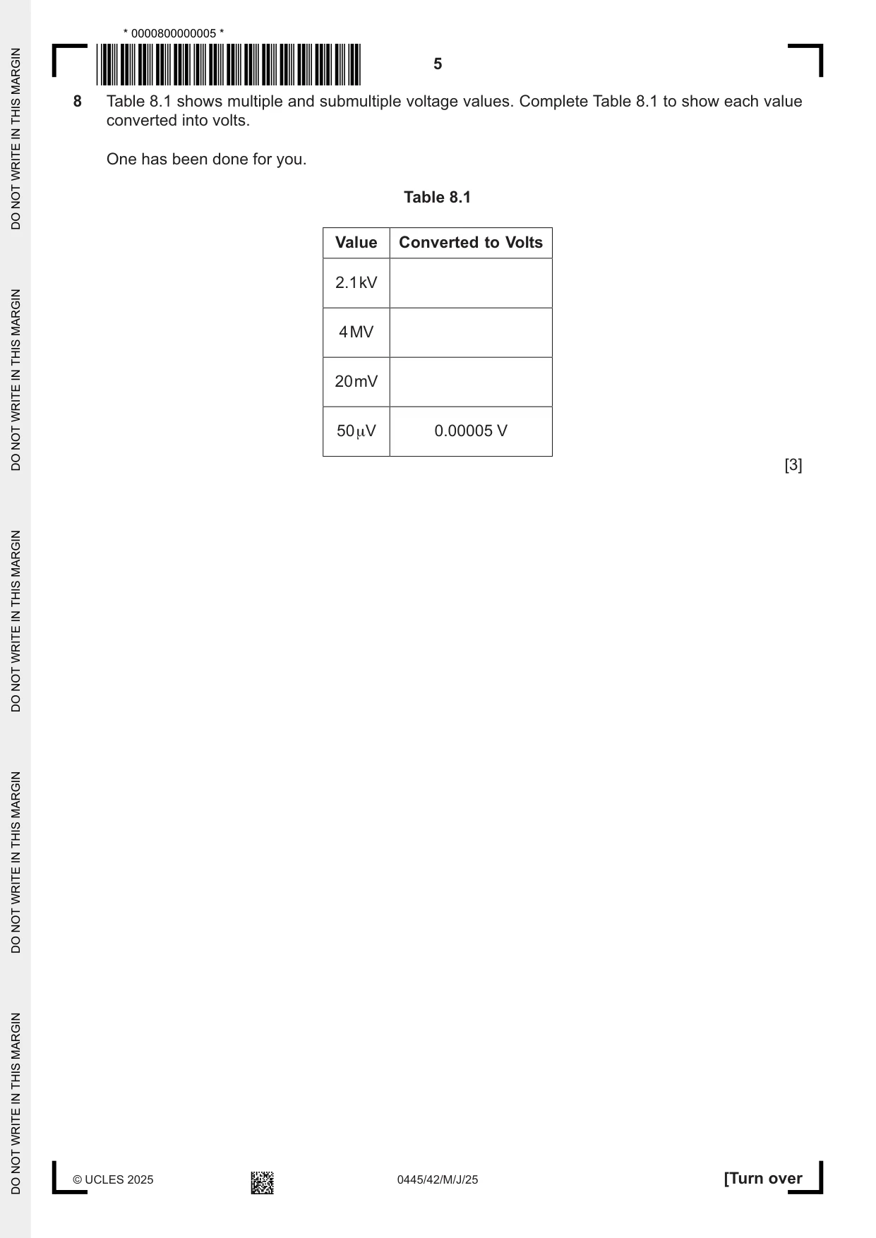 Cambridge IGCSE Design and Technology 0445 2025 May/June Paper 4 · Variant 2 question paper, page 5 of 20