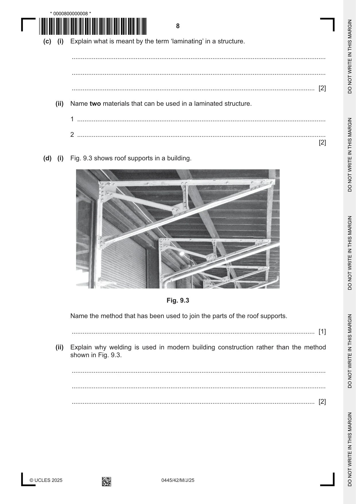 Cambridge IGCSE Design and Technology 0445 2025 May/June Paper 4 · Variant 2 question paper, page 8 of 20