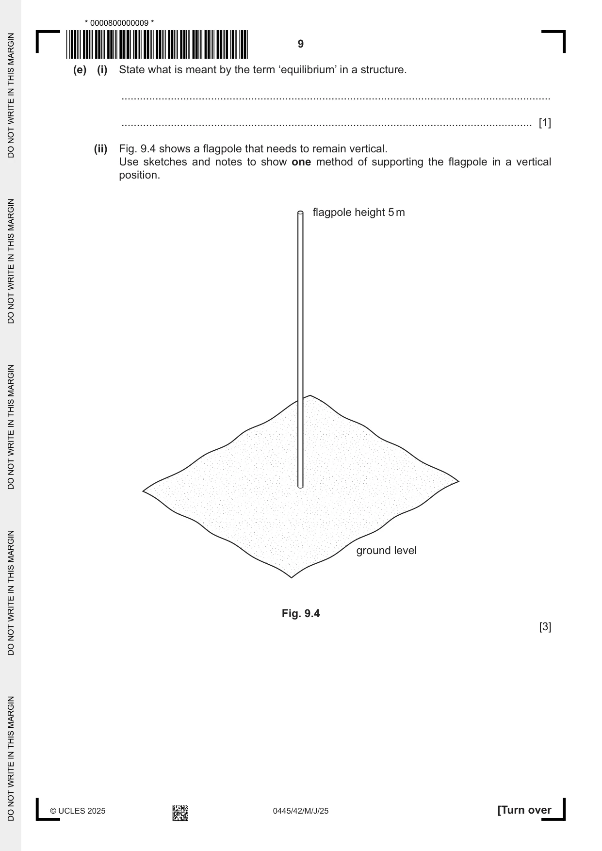 Cambridge IGCSE Design and Technology 0445 2025 May/June Paper 4 · Variant 2 question paper, page 9 of 20