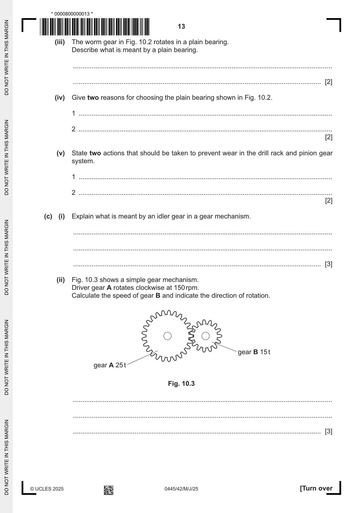 Cambridge IGCSE Design and Technology 0445 2025 May/June Paper 4 · Variant 2 question paper, page 13 of 20