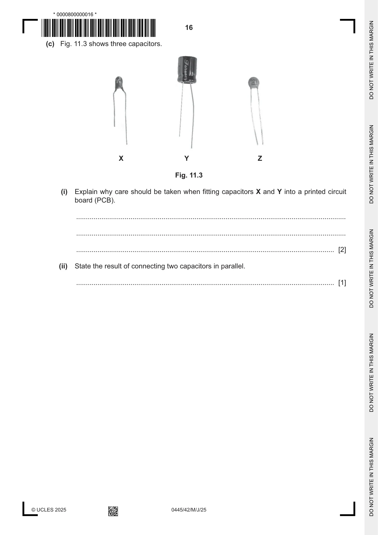 Cambridge IGCSE Design and Technology 0445 2025 May/June Paper 4 · Variant 2 question paper, page 16 of 20