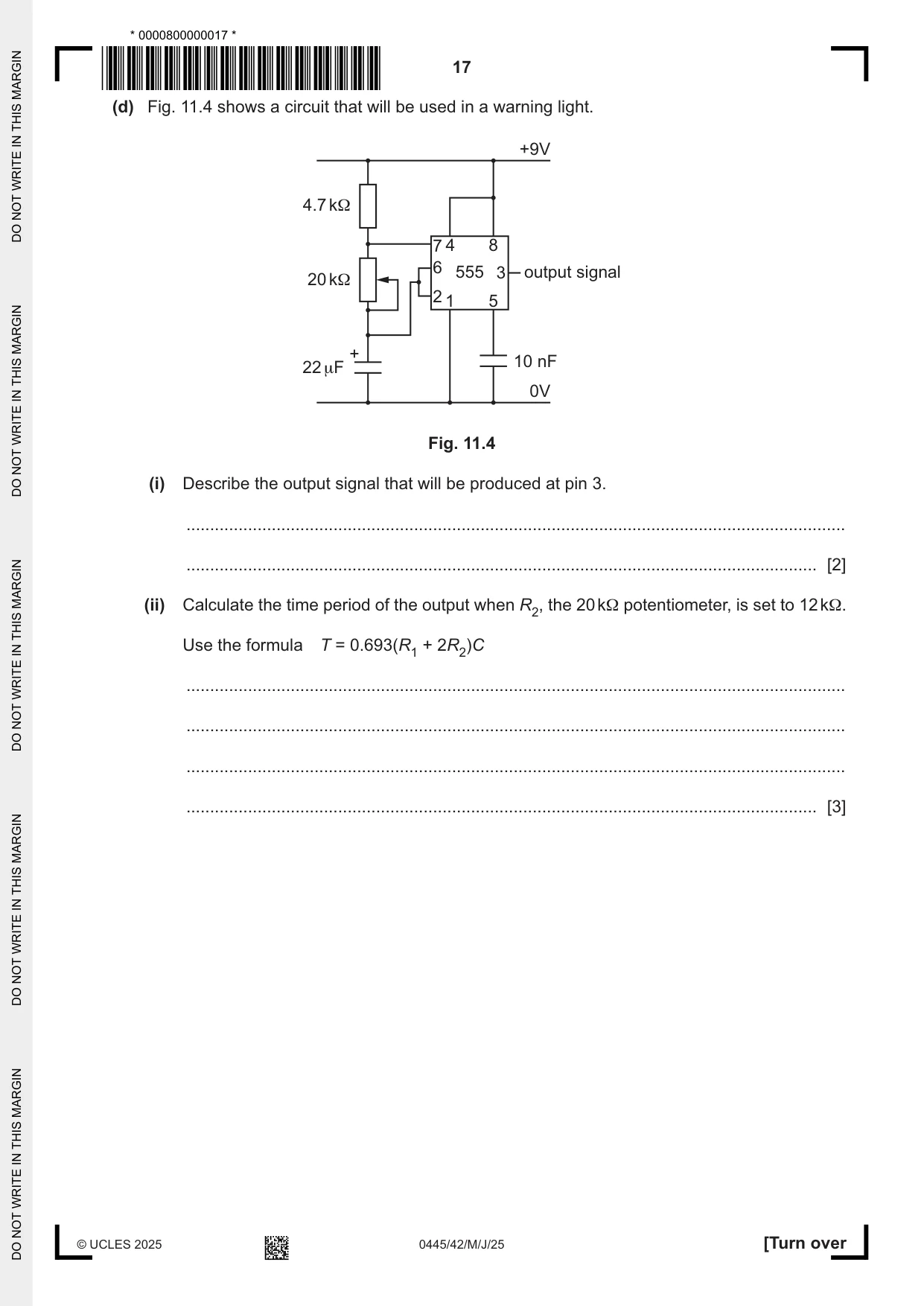 Cambridge IGCSE Design and Technology 0445 2025 May/June Paper 4 · Variant 2 question paper, page 17 of 20