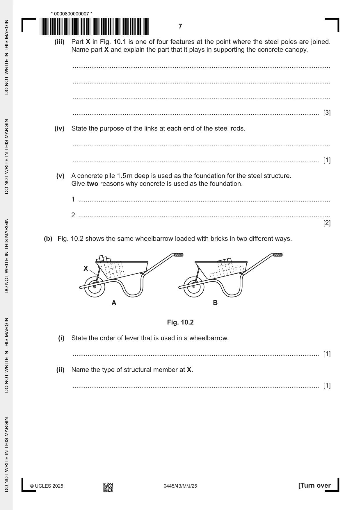 Cambridge IGCSE Design and Technology 0445 2025 May/June Paper 4 · Variant 3 question paper, page 7 of 20
