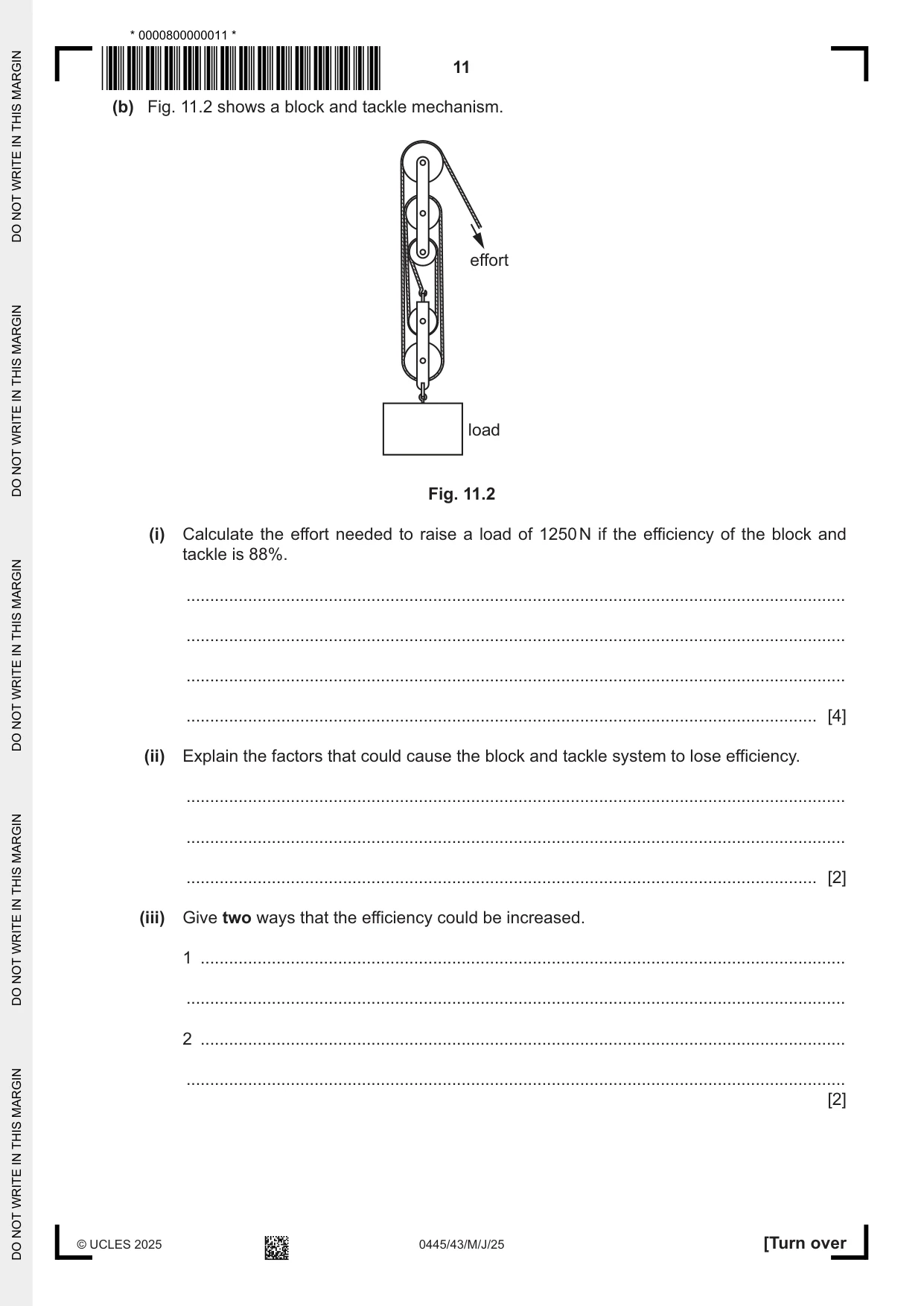 Cambridge IGCSE Design and Technology 0445 2025 May/June Paper 4 · Variant 3 question paper, page 11 of 20