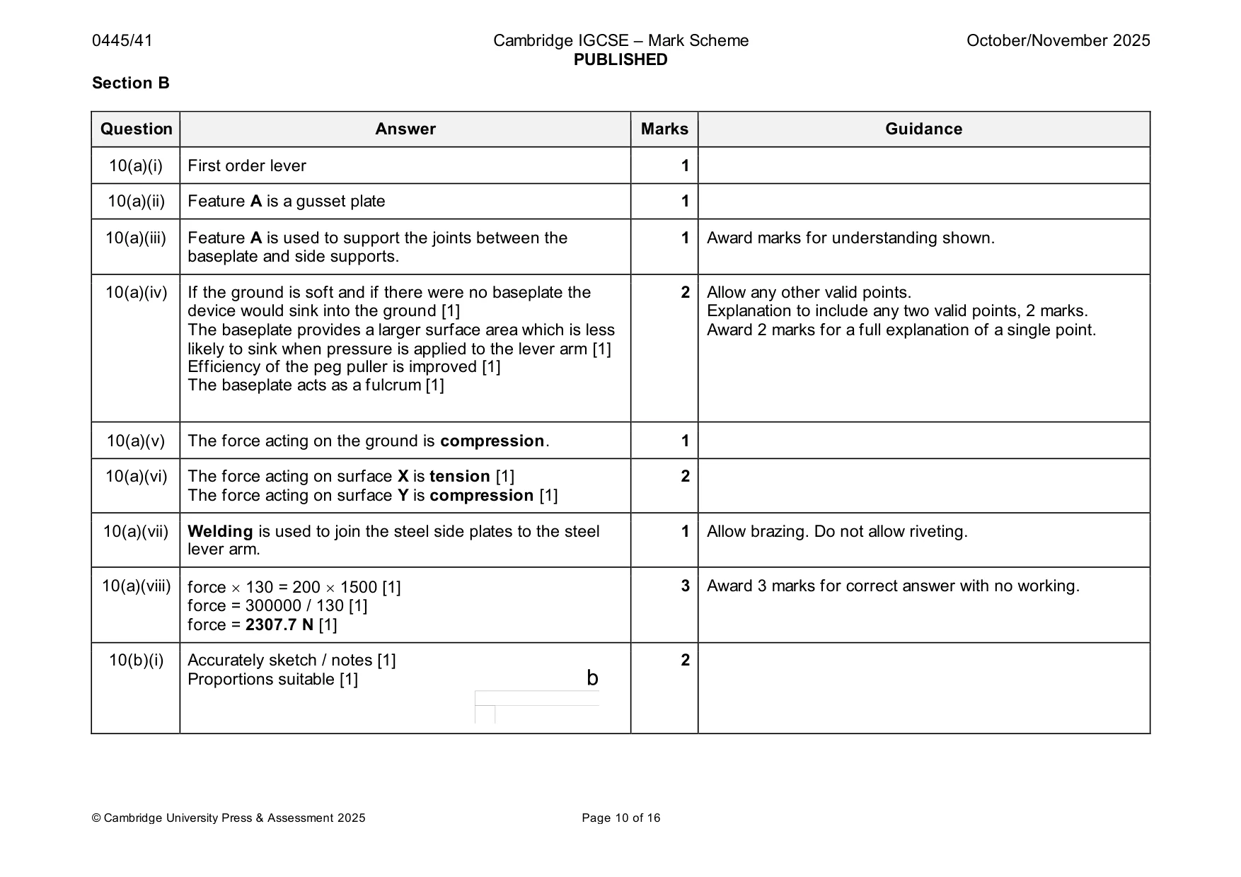 Mark scheme, page 10 of 16
