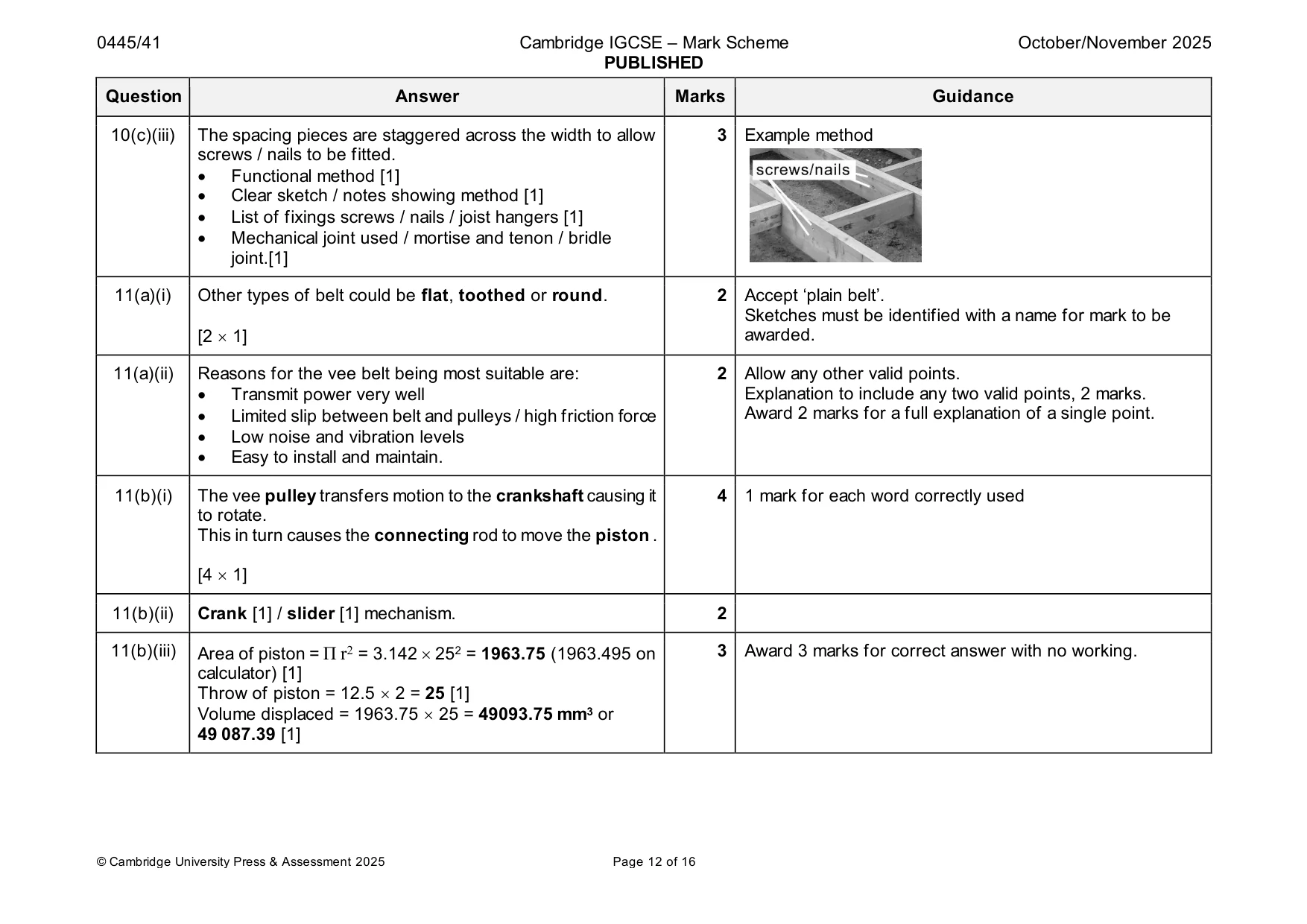 Mark scheme, page 12 of 16