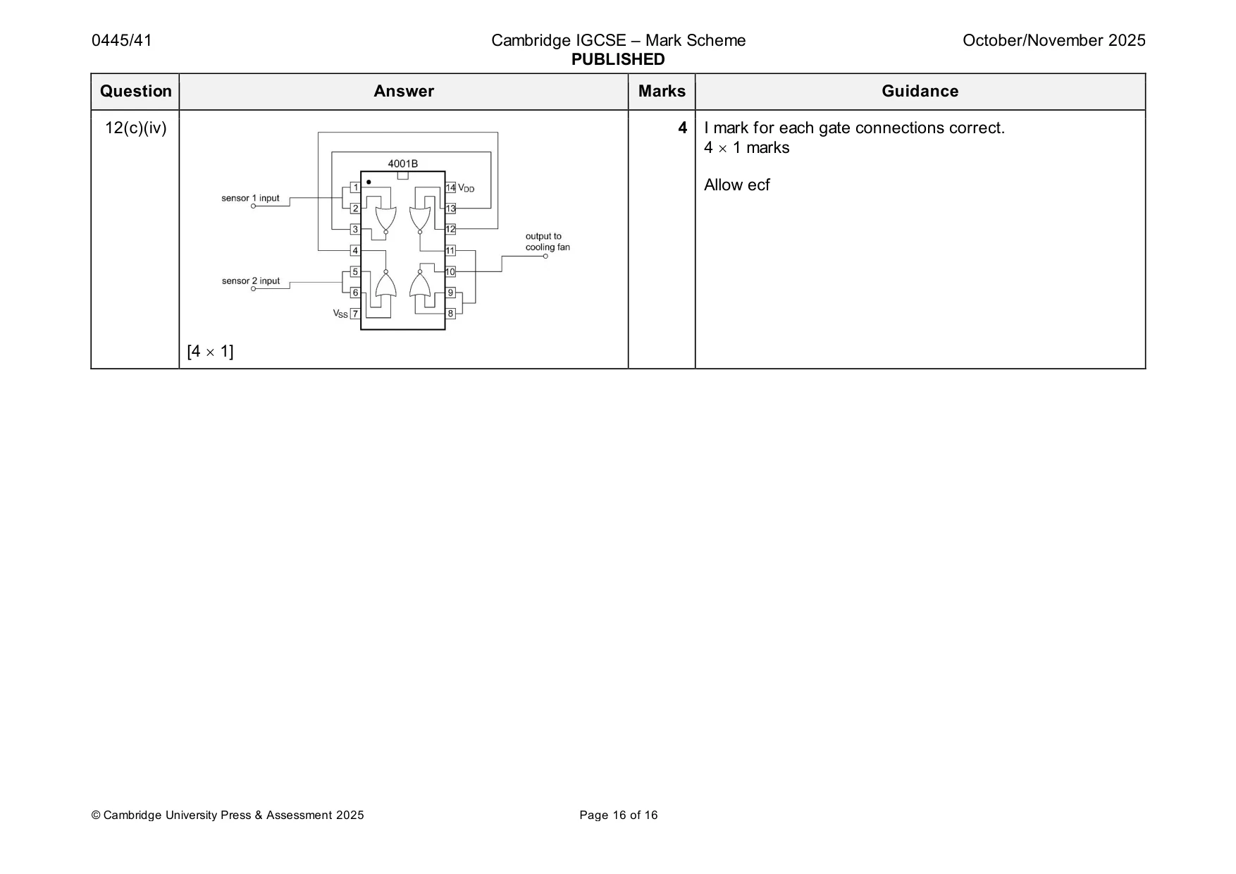 Mark scheme, page 16 of 16