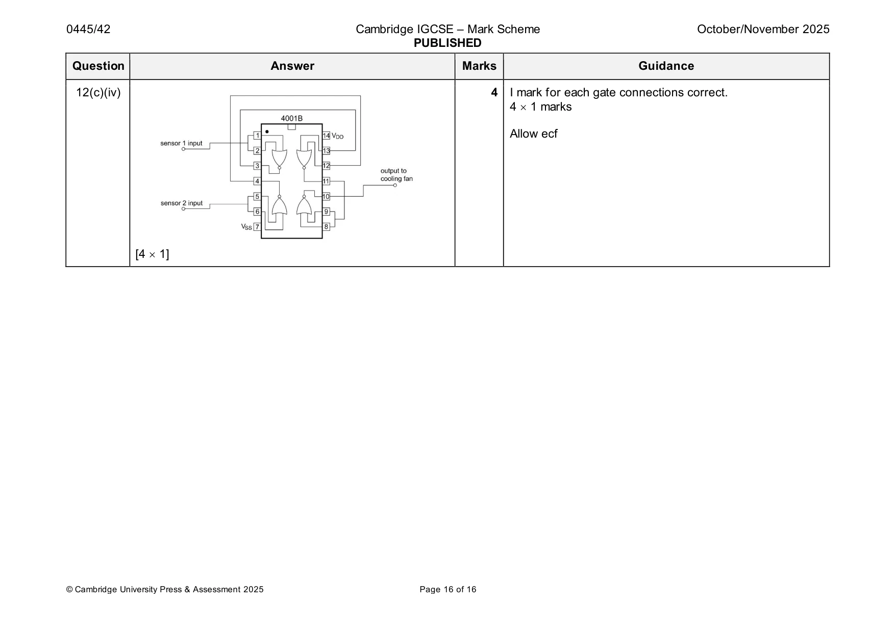 Mark scheme, page 16 of 16