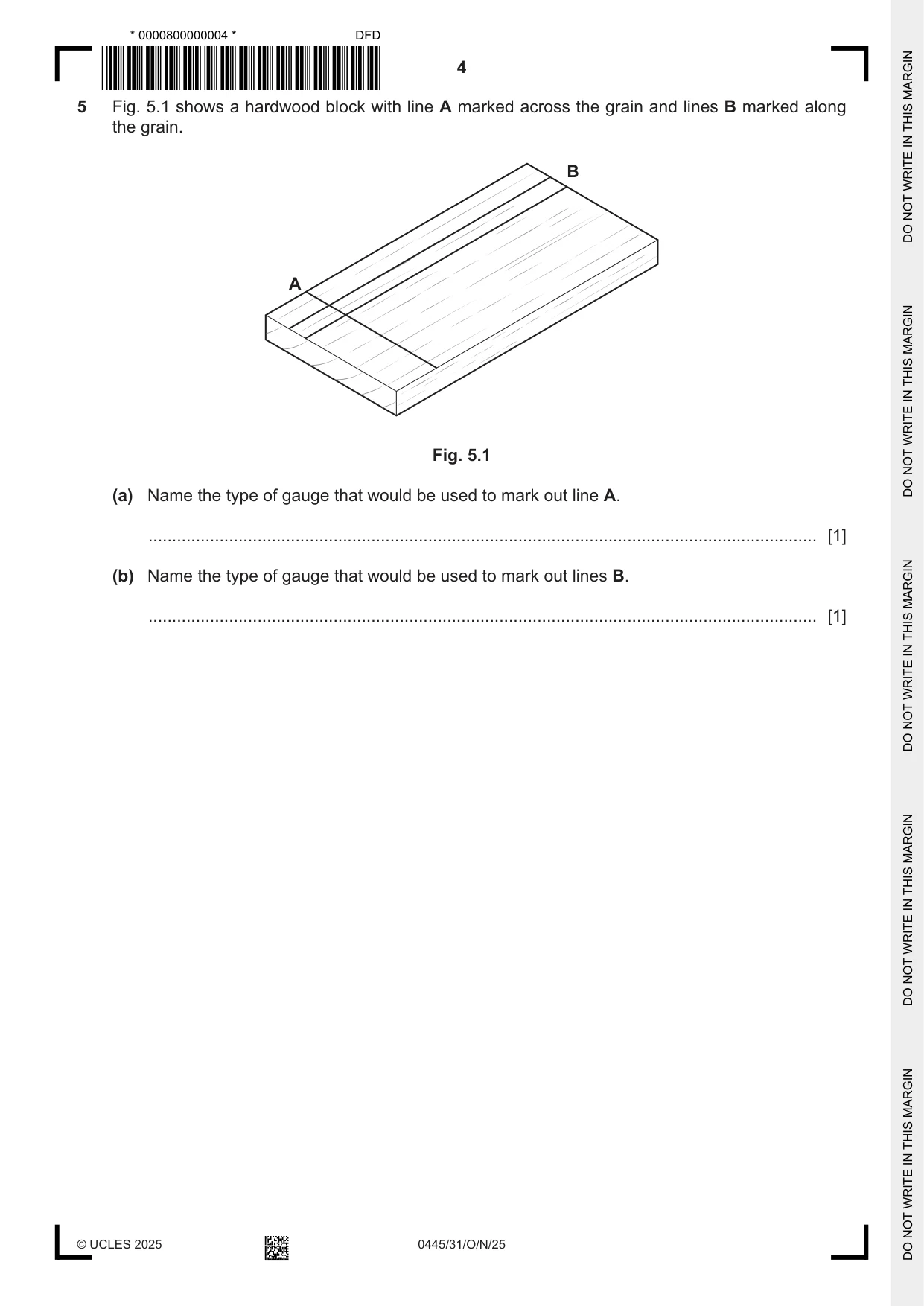 Cambridge IGCSE Design and Technology 0445 2025 Oct/Nov Paper 3 · Variant 1 question paper, page 4 of 24